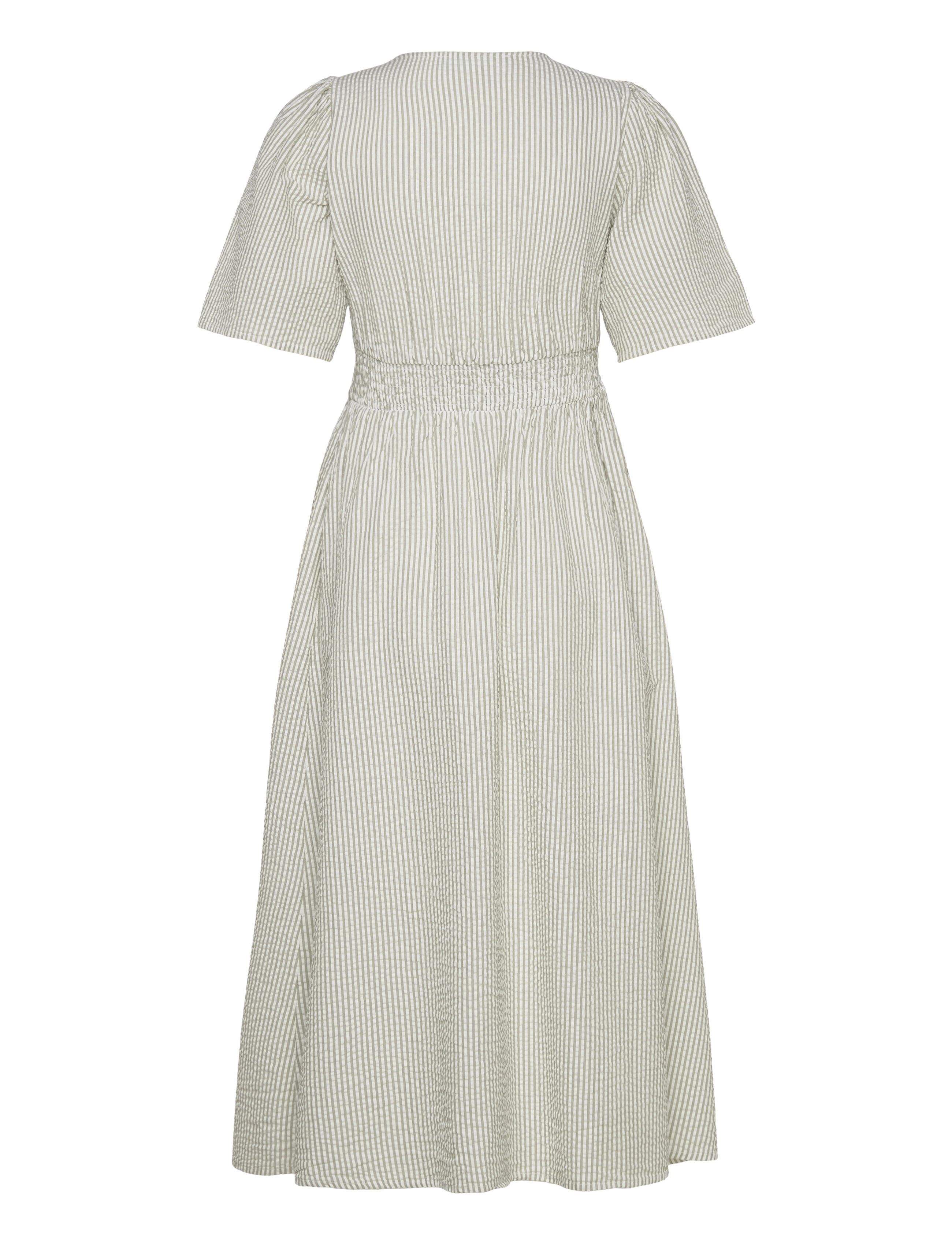 Selected - SLFVITTORIA SS STRIPED MIDI SHIRT DRESS - hemdkleider - snow white - 2