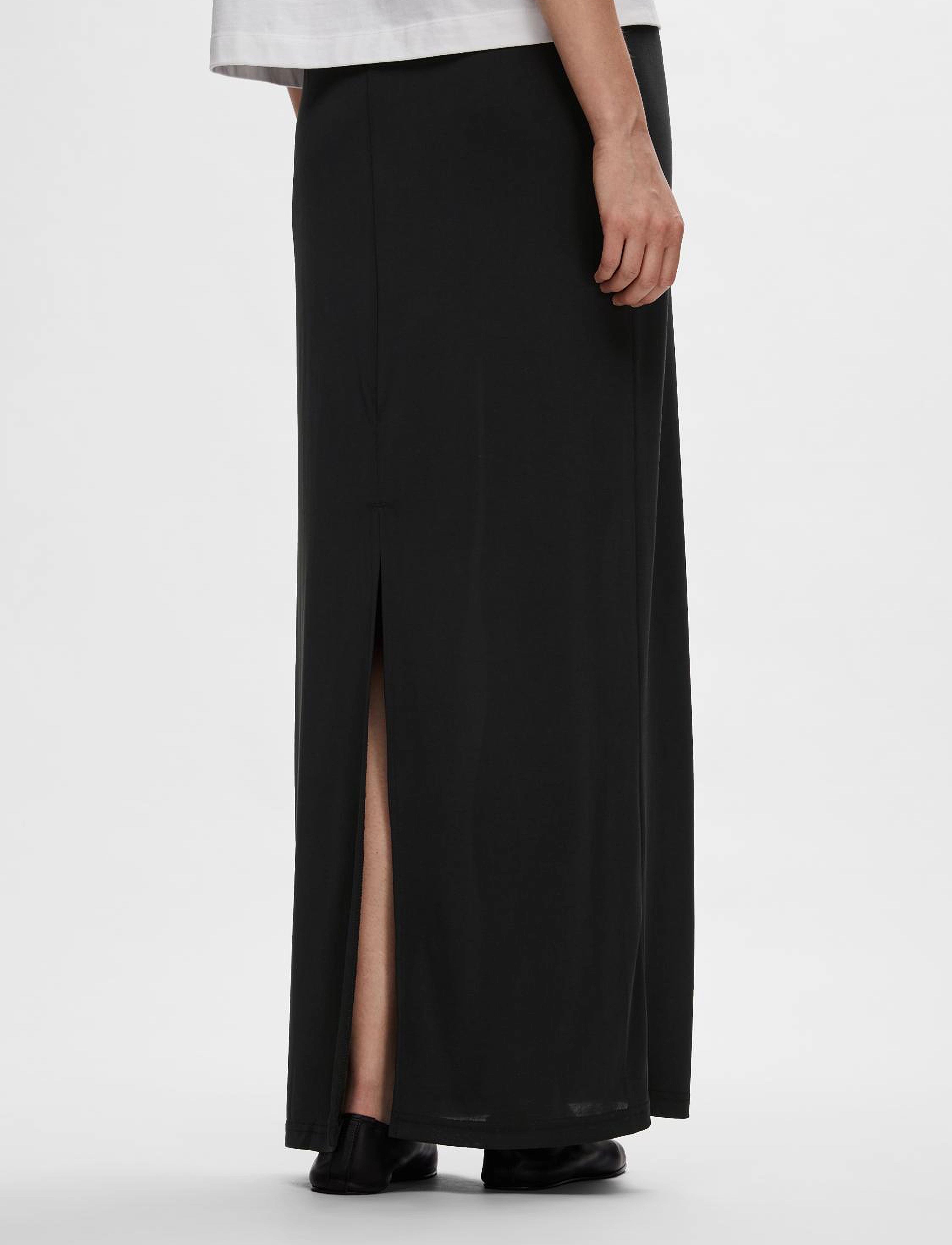 Selected - SLFNOLA HW ANKLE SLIM SKIRT - maxi röcke - black - 3