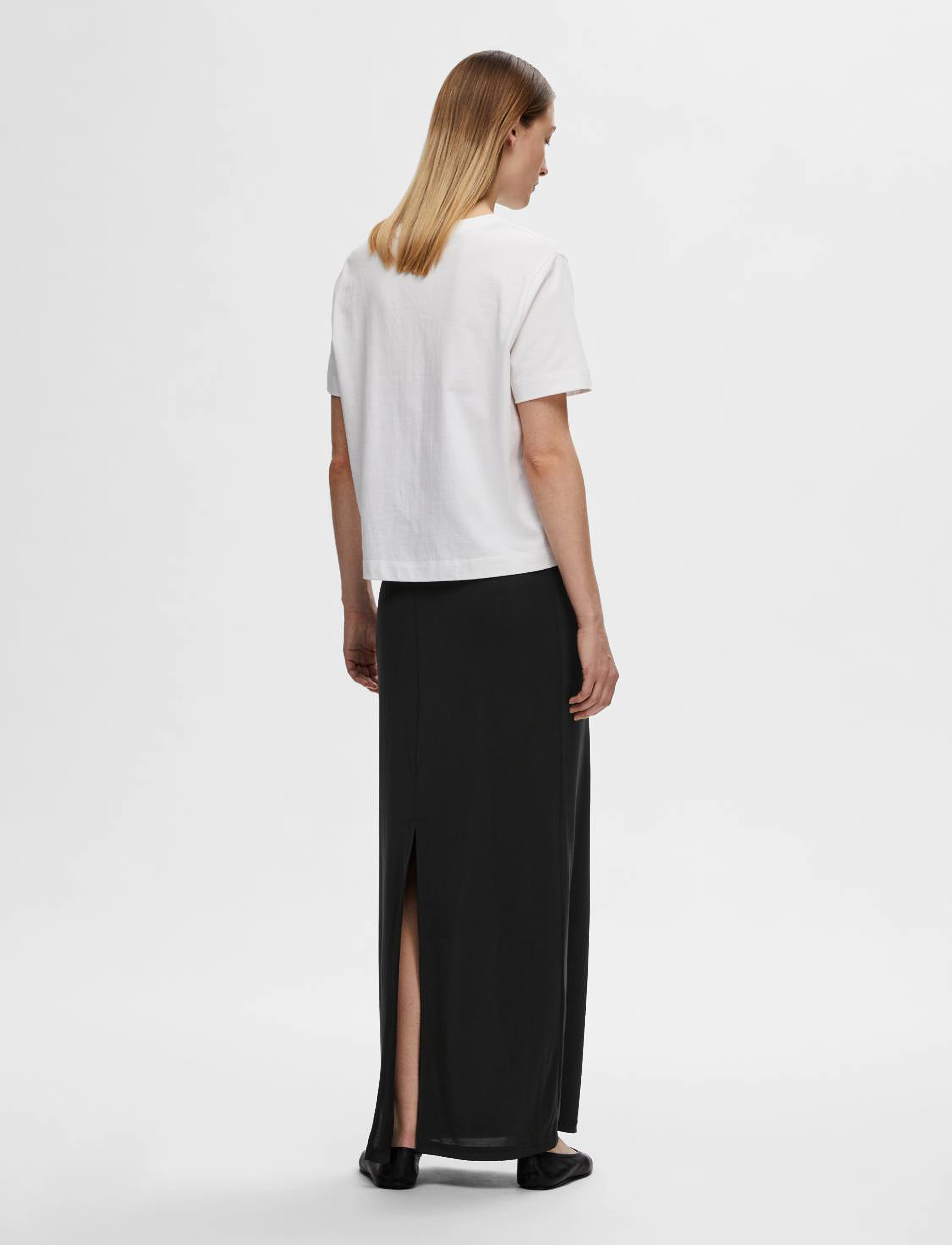 Selected - SLFNOLA HW ANKLE SLIM SKIRT - maxi röcke - black - 5