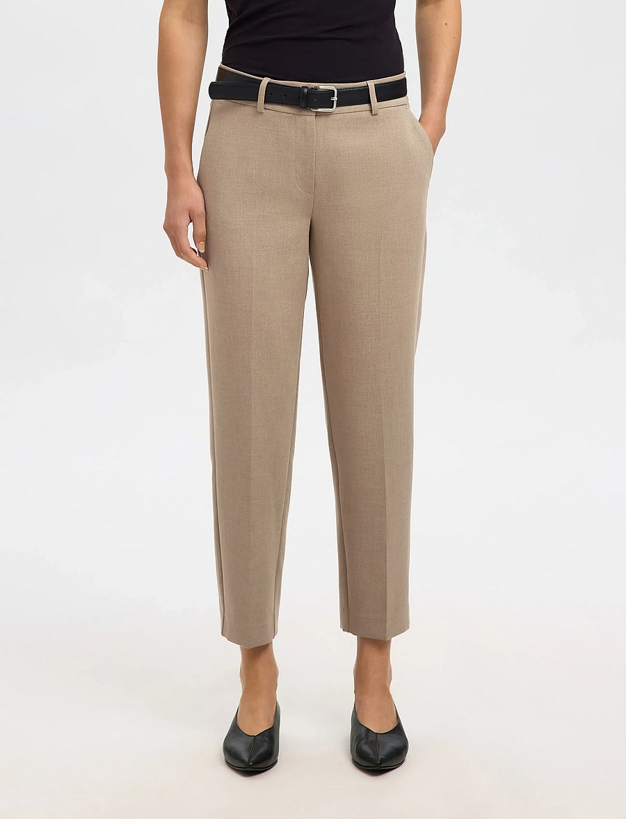 Selected - SLFRITA-RIA MW CROP PANT CAMEL MEL NOOS - hose mit geradem bein - camel - 0