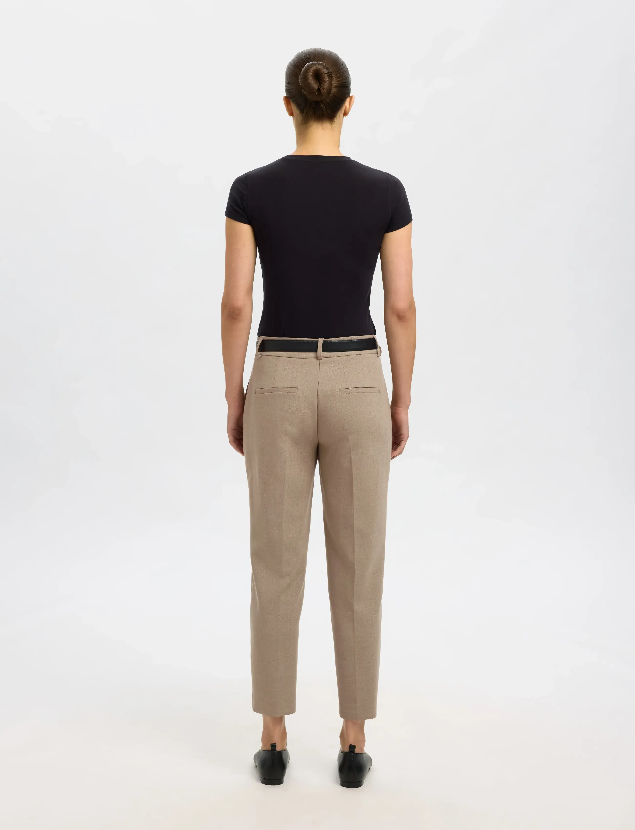 Selected - SLFRITA-RIA MW CROP PANT CAMEL MEL NOOS - hose mit geradem bein - camel - 3