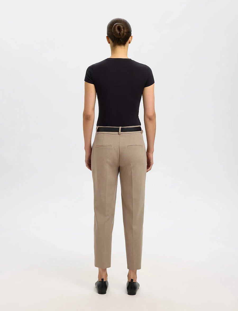 Selected - SLFRITA-RIA MW CROP PANT CAMEL MEL NOOS - hose mit geradem bein - camel - 3