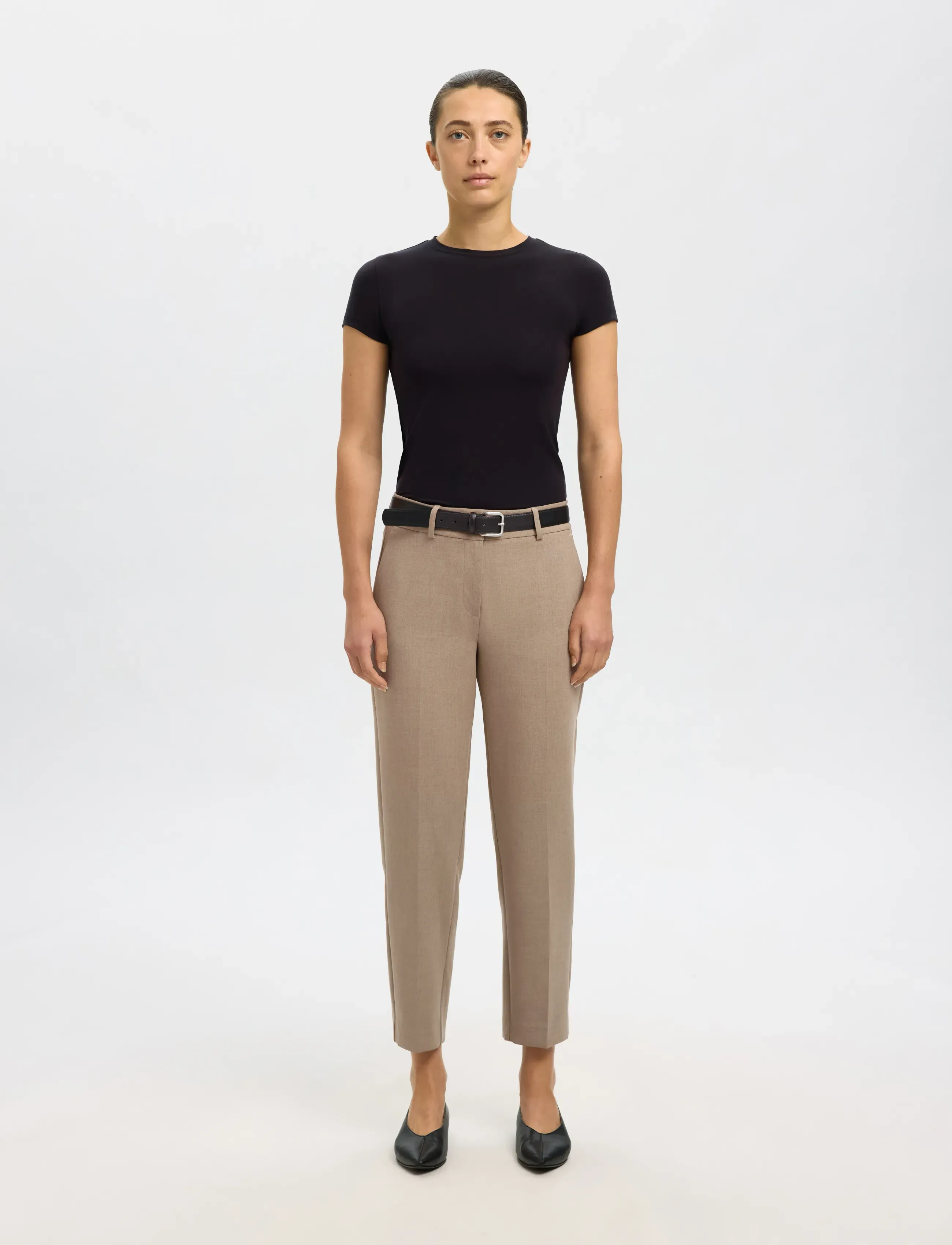 SELECTED Slfrita-Ria Mw Crop Pant Camel Mel Noos chinos dam – bild 5