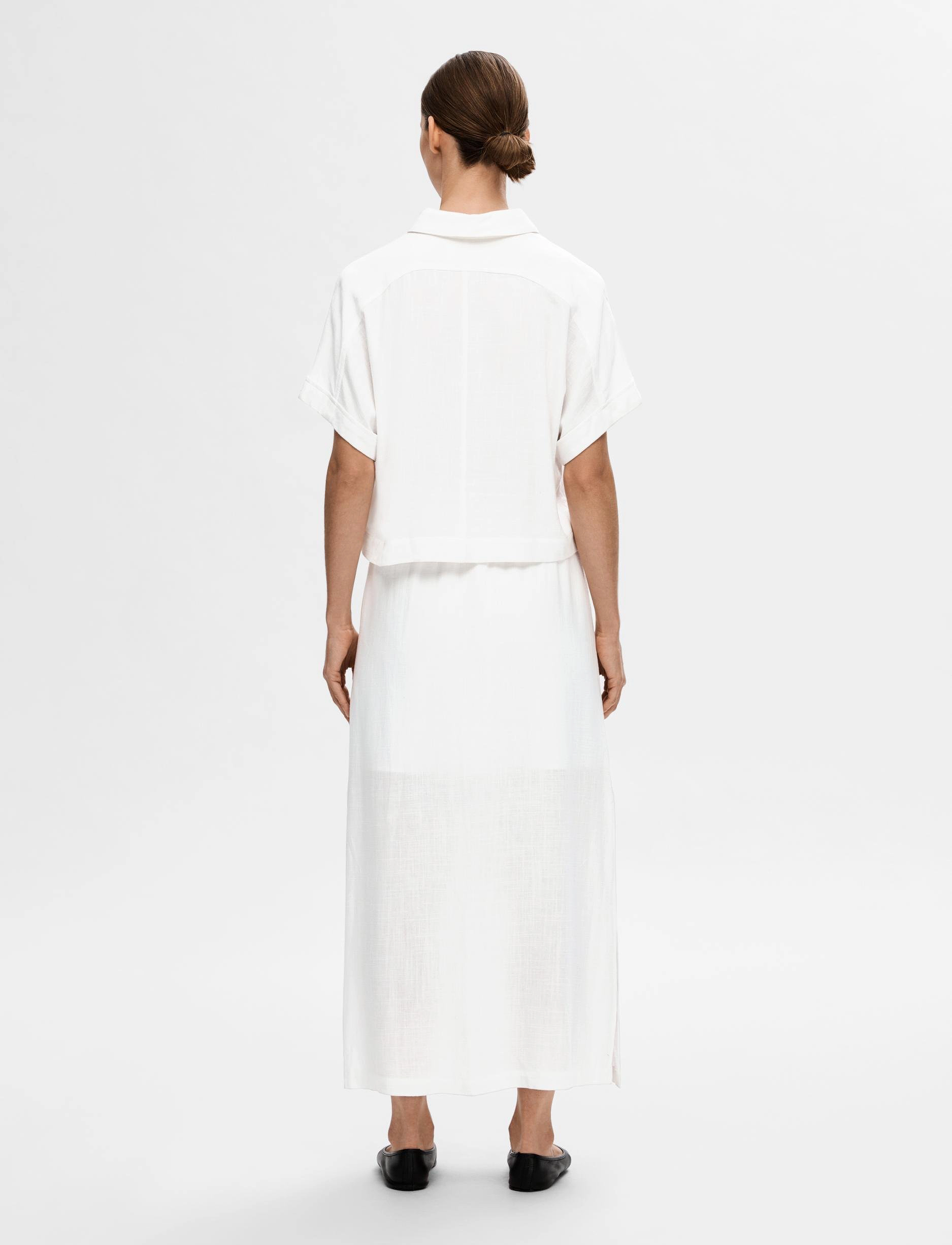 Selected - SLFVIVA HW ANKLE SKIRT NOOS - midi-röcke - snow white - 2
