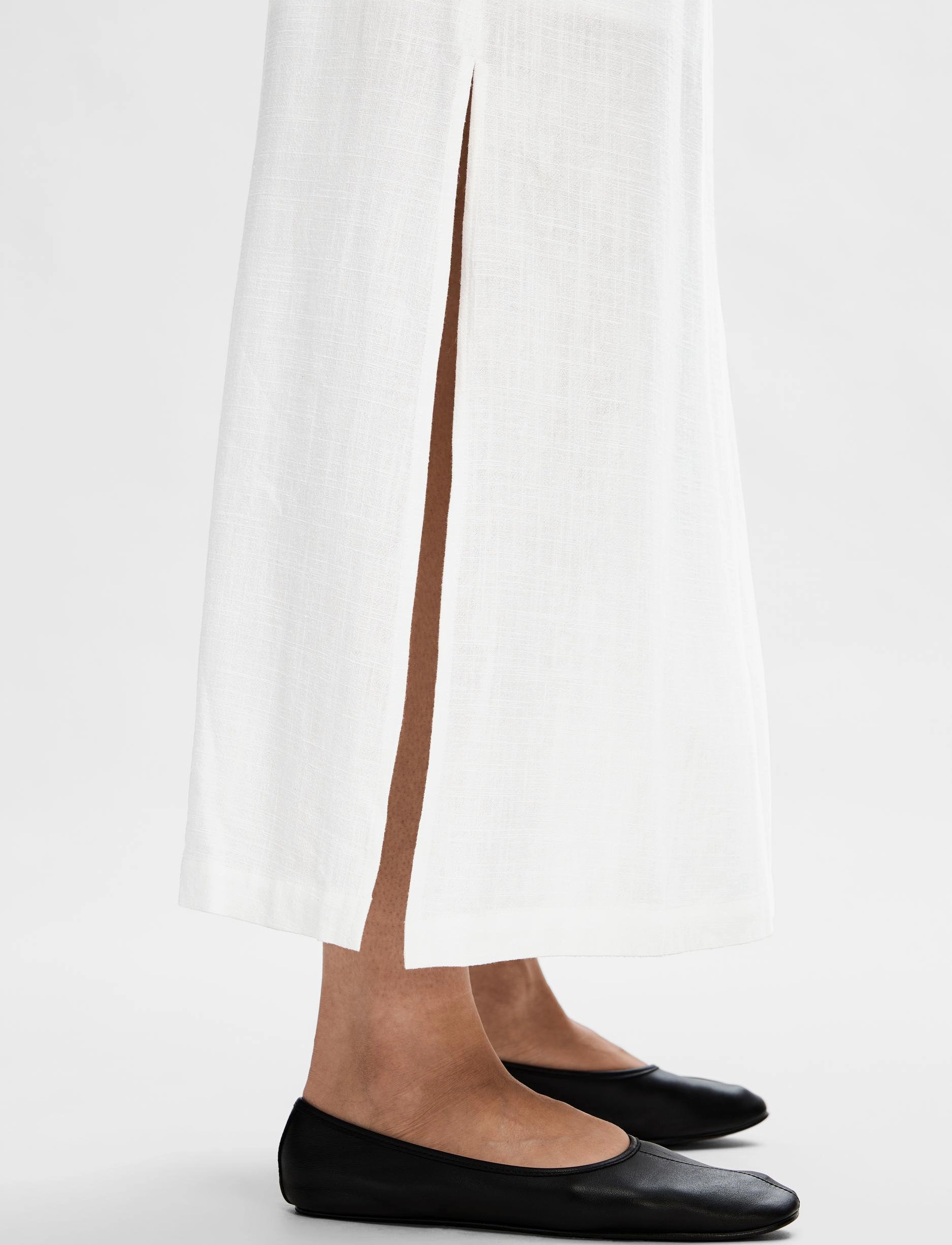 Selected - SLFVIVA HW ANKLE SKIRT NOOS - midi-röcke - snow white - 4