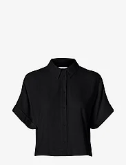 Selected Femme - SLFVIVA SS CROPPED SHIRT NOOS - t-shirts - black - 0