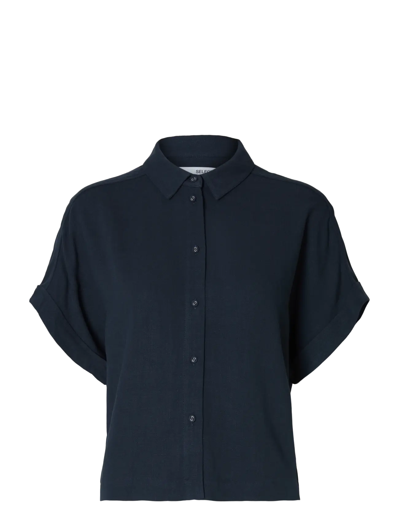 Selected SLWVIVA SS CROPPED SUN SHIRT NOOS - Selected - DARK SAPPHIRE / navy