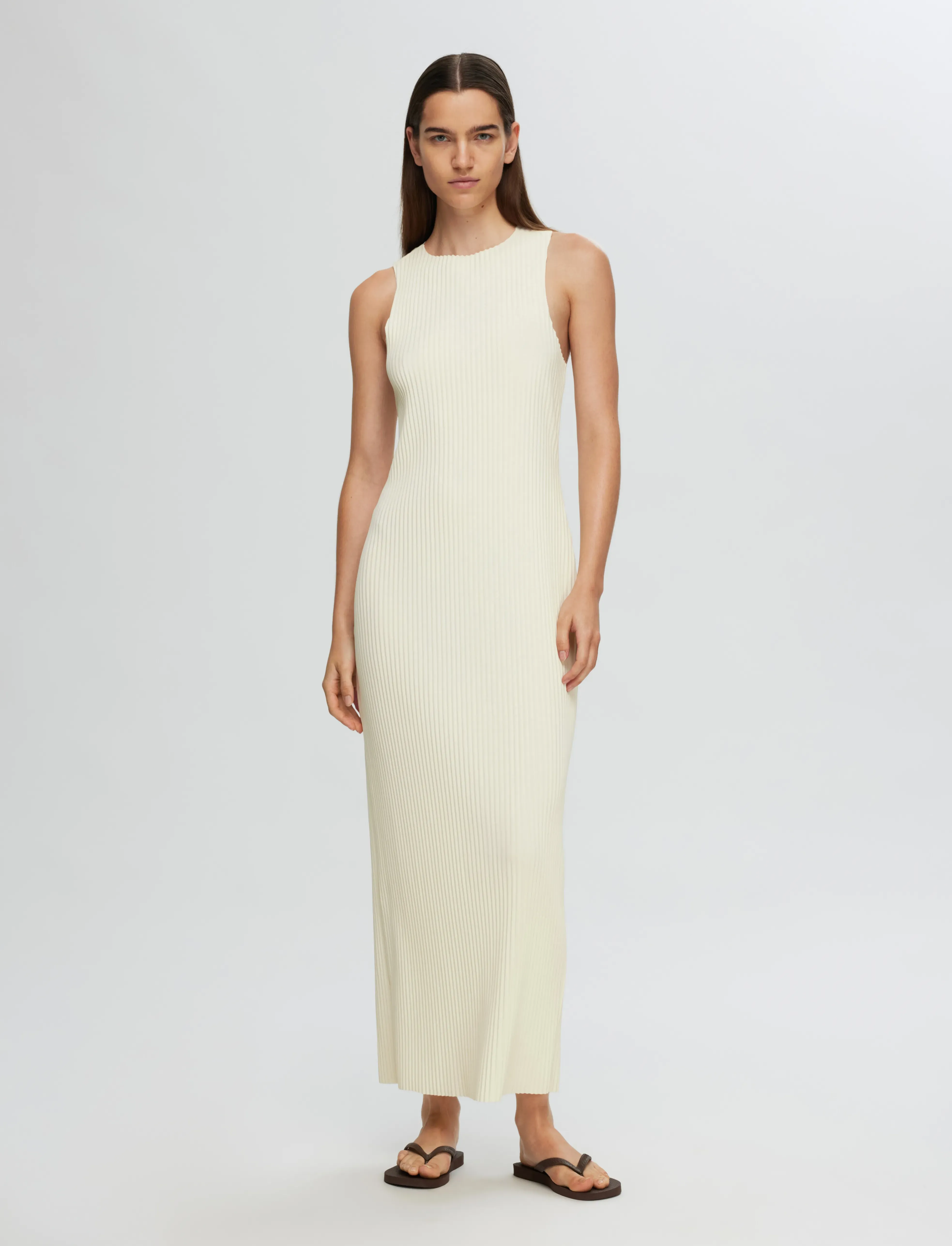 Selected - SLFTENNA SILLA SL TWIST ANKLE DRESS - etuikleider - birch - 5