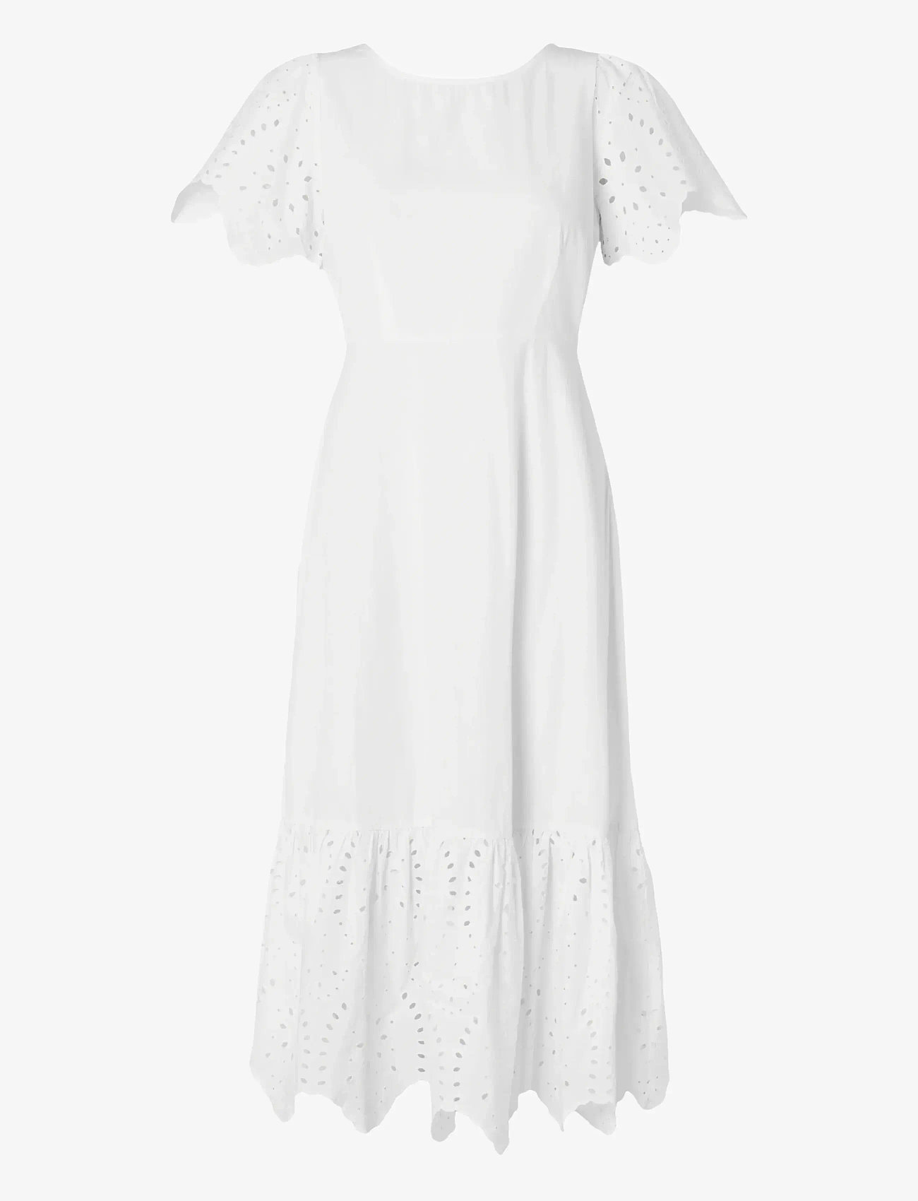 Selected - SLFKELLI SS ANKLE BRODERI DRESS B - confirmation - snow white - 0