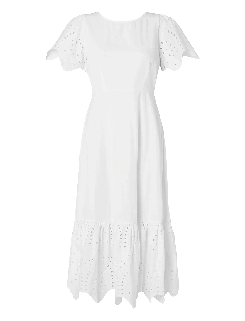 Selected - SLFKELLI SS ANKLE BRODERI DRESS B - confirmation - snow white - 0