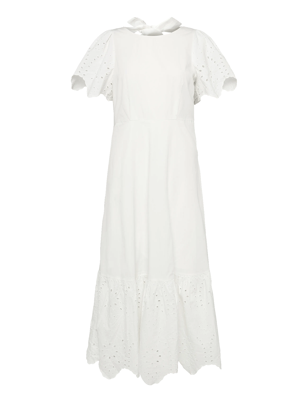 SLFKELLI SS ANKLE BRODERI DRESS B - SNOW