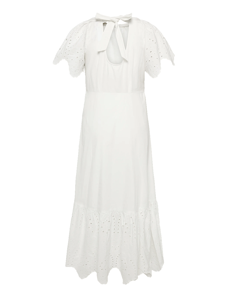 Selected - SLFKELLI SS ANKLE BRODERI DRESS B - konfirmation - snow white - 1