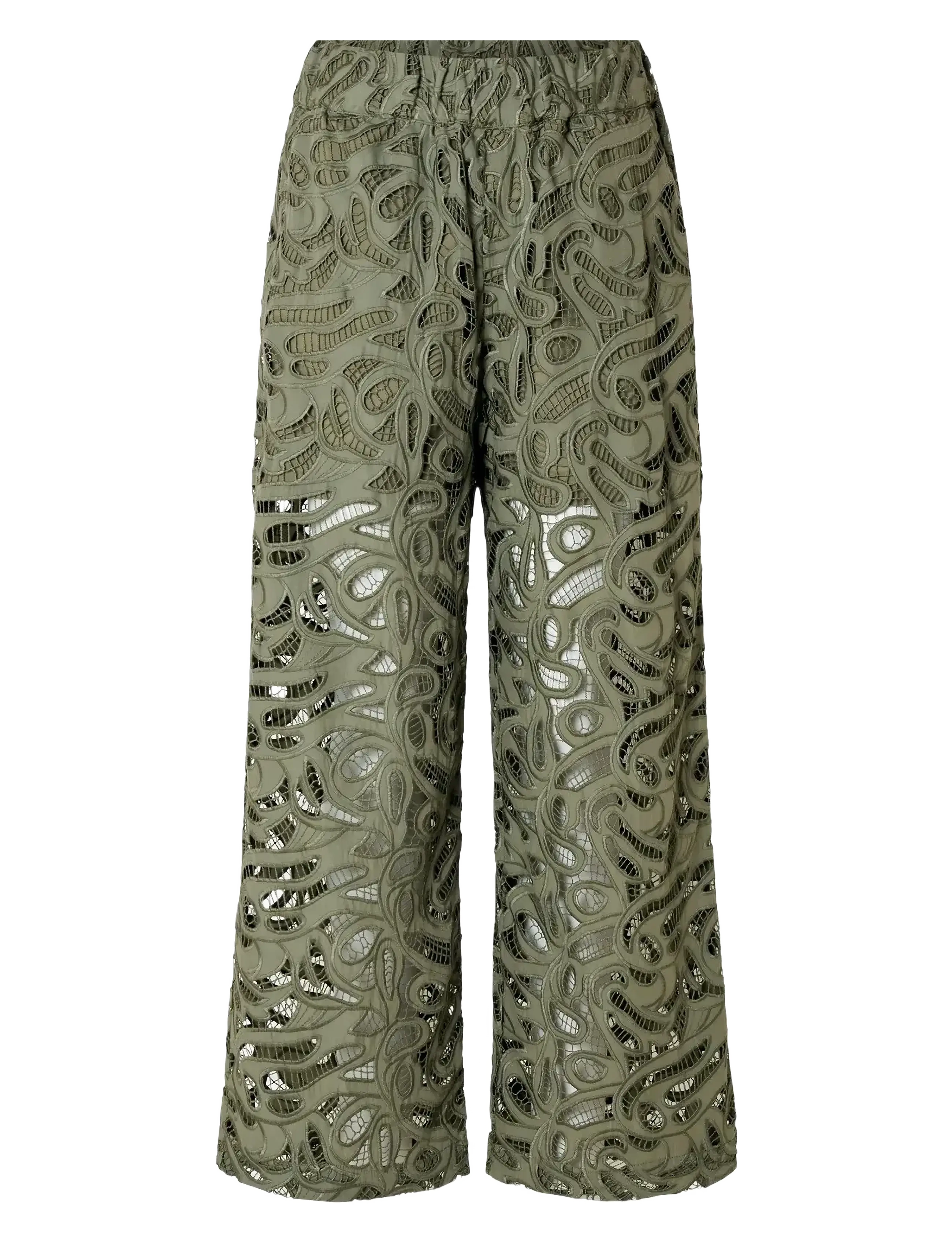 SELECTED Slfallia Hw Broderi Hose B Khaki - 34 - Damen