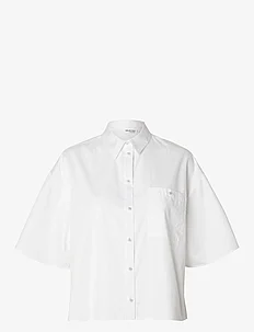 SLFAGNESE 2/4 CROPPED PEARL SHIRT B, Selected Femme