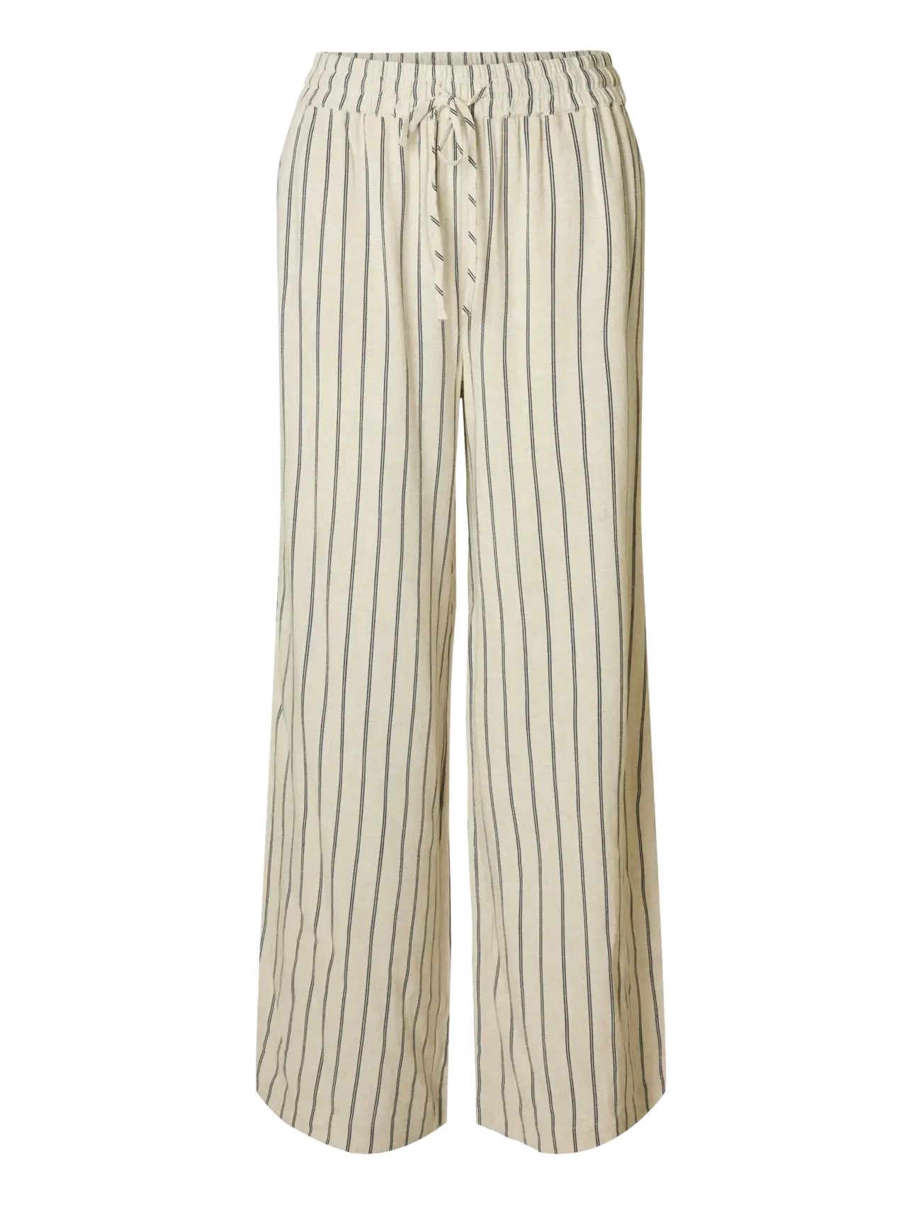 Selected SLFVIVA-GULIA HW STRIPED SUN PANT NOOS - Byxor - SANDSHELL / beige
