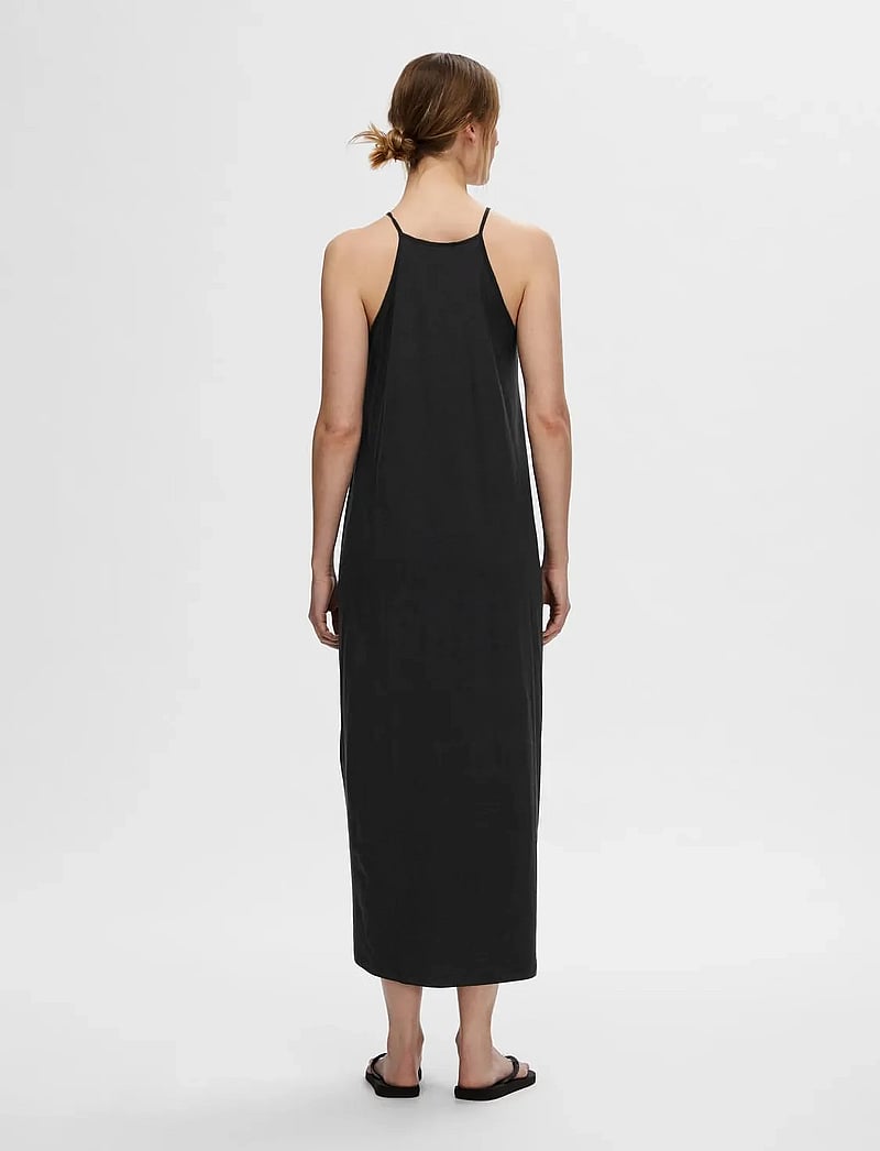 Selected - SLFANOLA SL ANKLE DRESS - slip dresses - black - 2