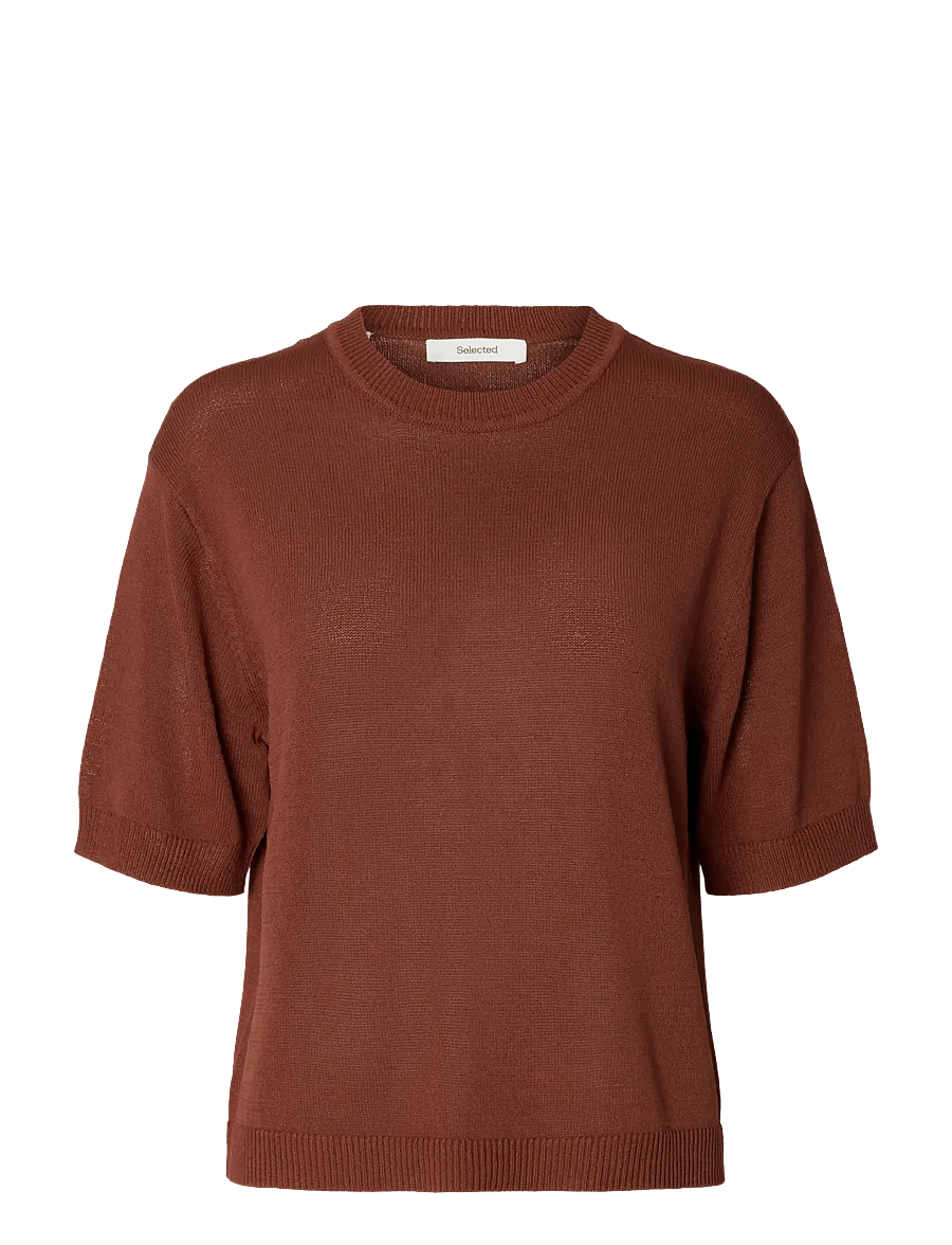 Selected - SLFMOON SUS 2/4 KNIT - stuttermarbolir - cherry mahogany - 1