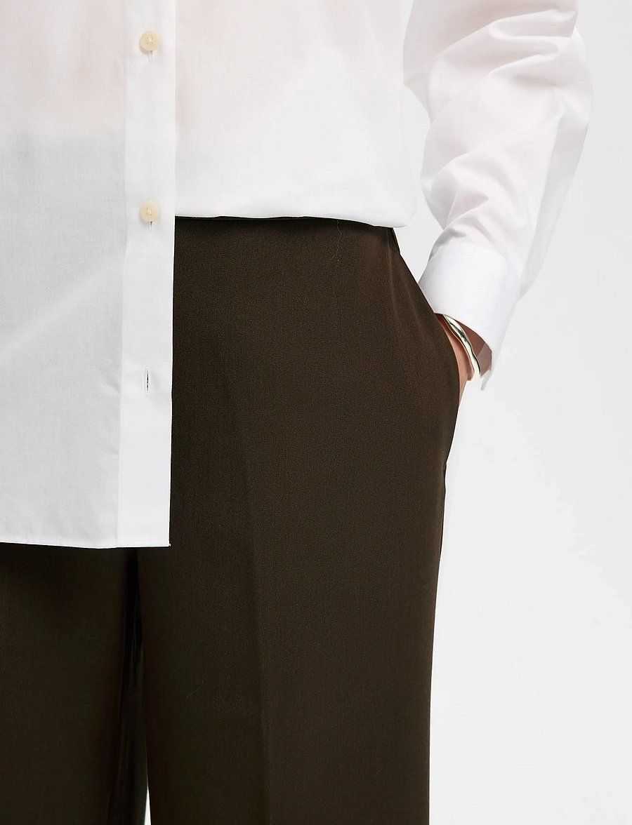 Selected - SLFEMMA-TARA MW WIDE PANT NOOS - delicioso - 3