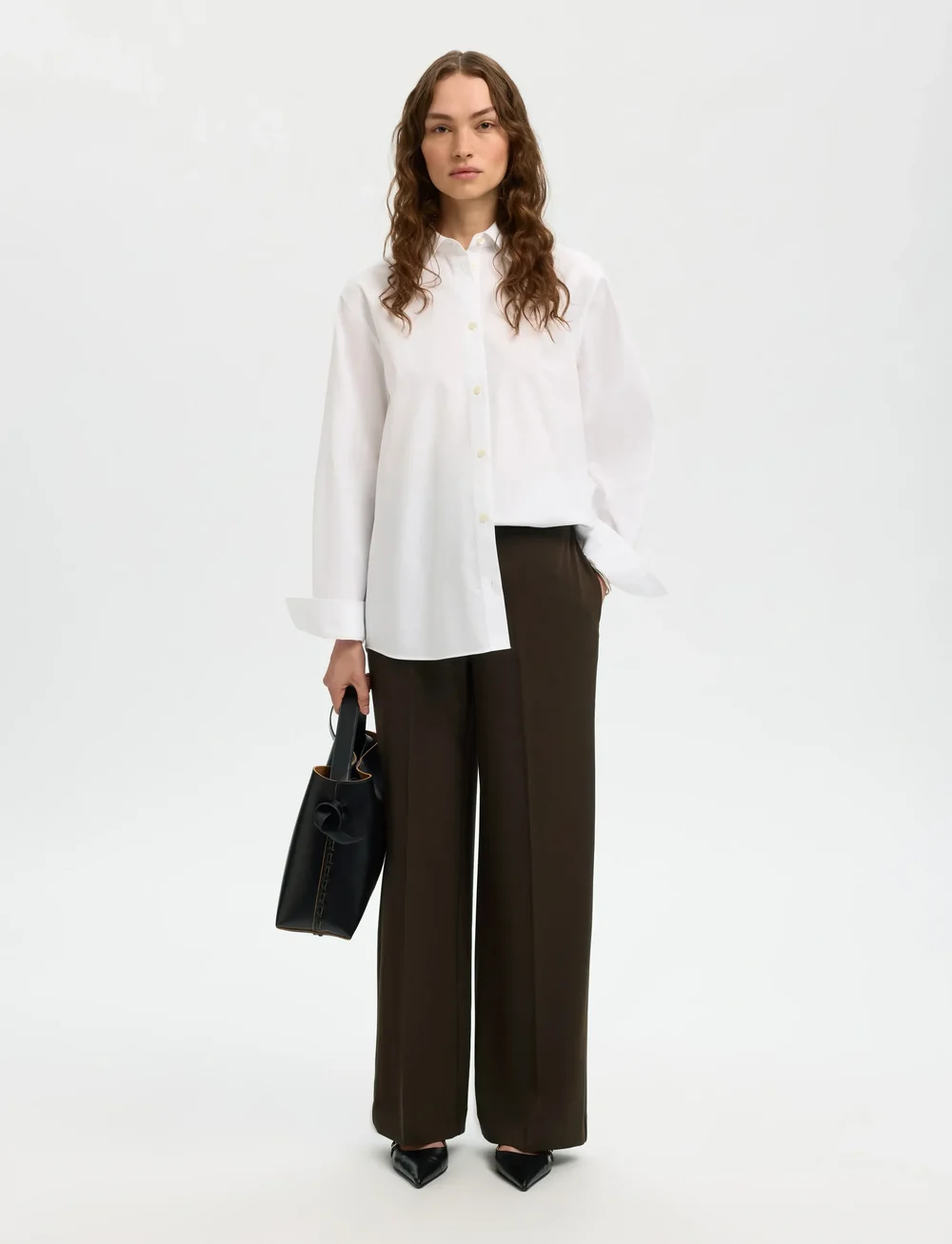 Selected - SLFEMMA-TARA MW WIDE PANT NOOS - habitbukser - delicioso - 4