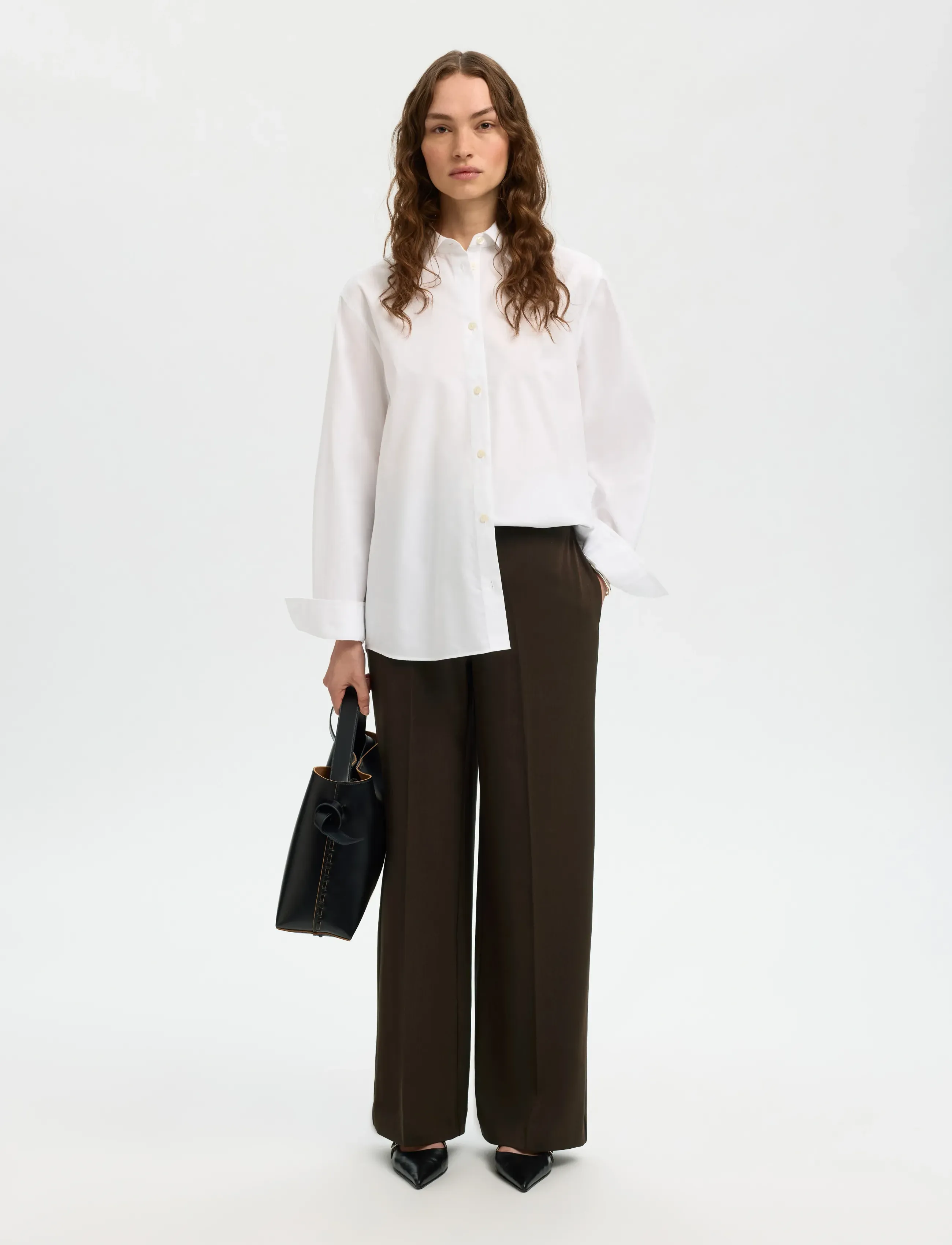 Selected - SLFEMMA-TARA MW WIDE PANT NOOS - delicioso - 4