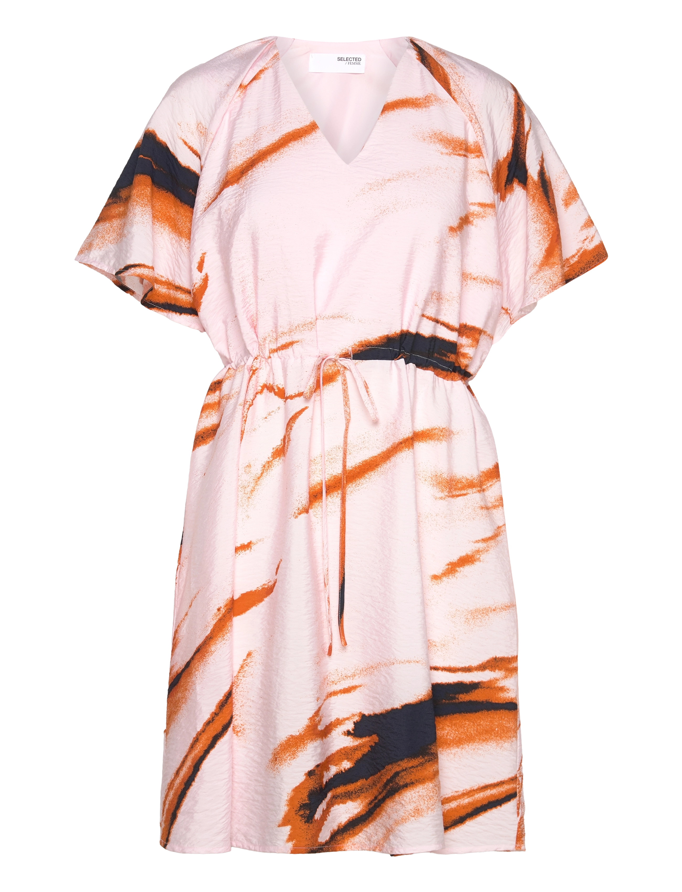 Selected SLFATTIA SS AOP V-NECK SHORT DRESS B - Festklänningar - CRADLE PINK / pink/rose