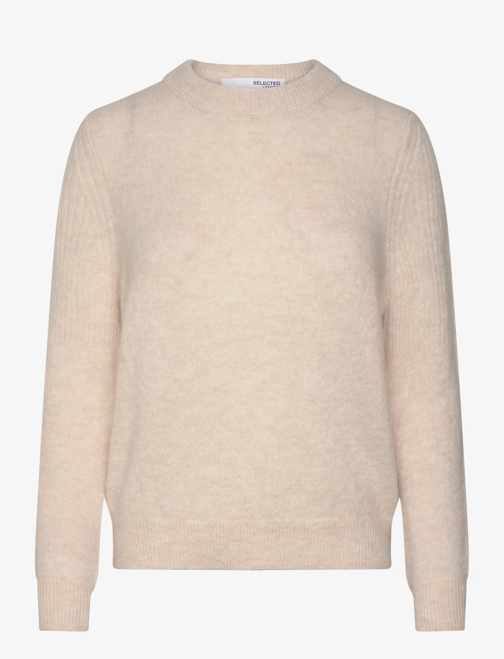 Selected - SLFSIA RAS LS KNIT O-NECK NOOS - striktrøjer - birch - 1
