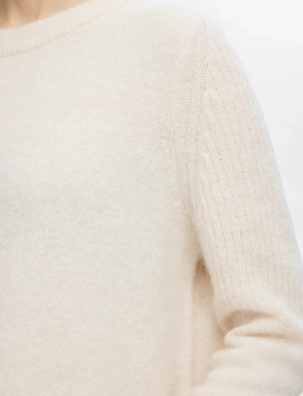 Selected - SLFSIA RAS LS KNIT O-NECK NOOS - striktrøjer - birch - 4