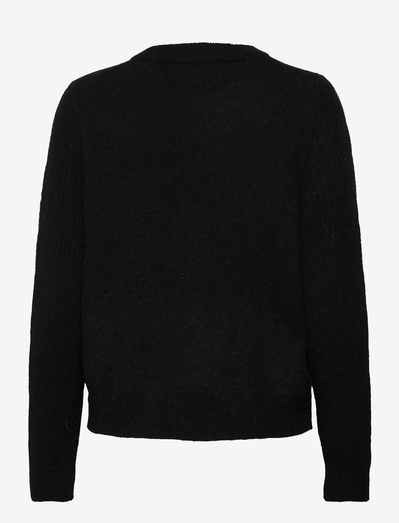 Selected - SLFSIA RAS LS KNIT O-NECK NOOS - pullover - black - 1