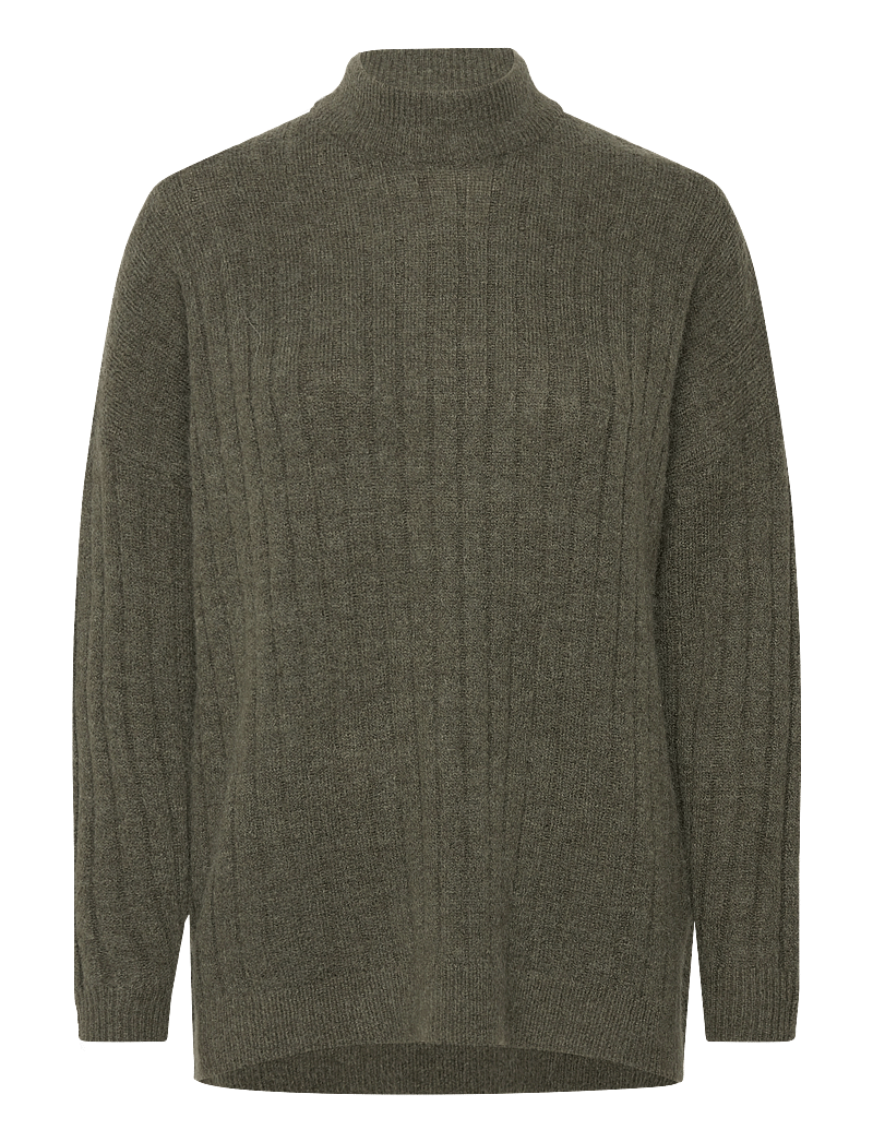 Selected - SLFMALINE LS KNIT HIGH NECK NOOS - stickade tröjor - kalamata - 1