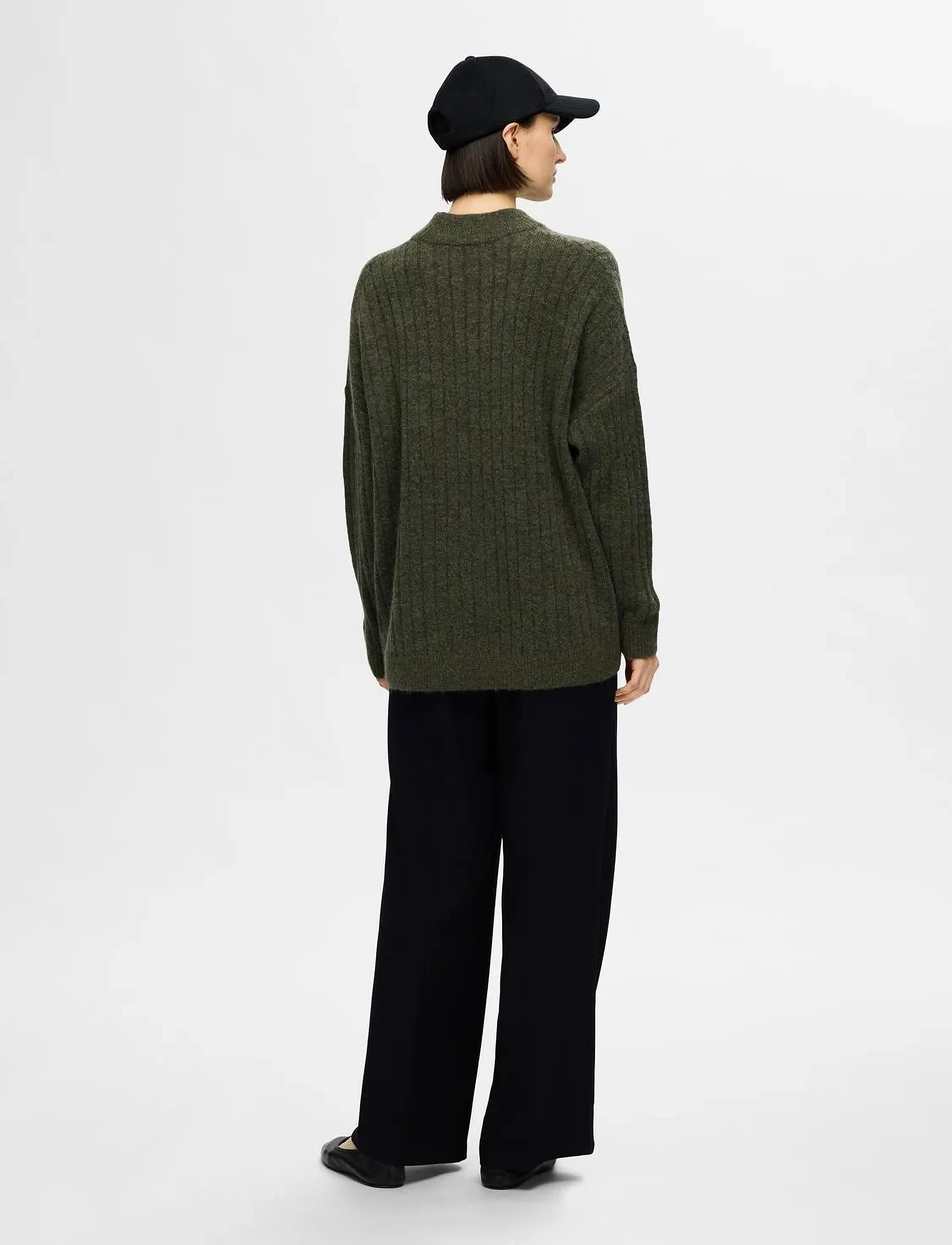 Selected - SLFMALINE LS KNIT HIGH NECK NOOS - trøjer - kalamata - 3