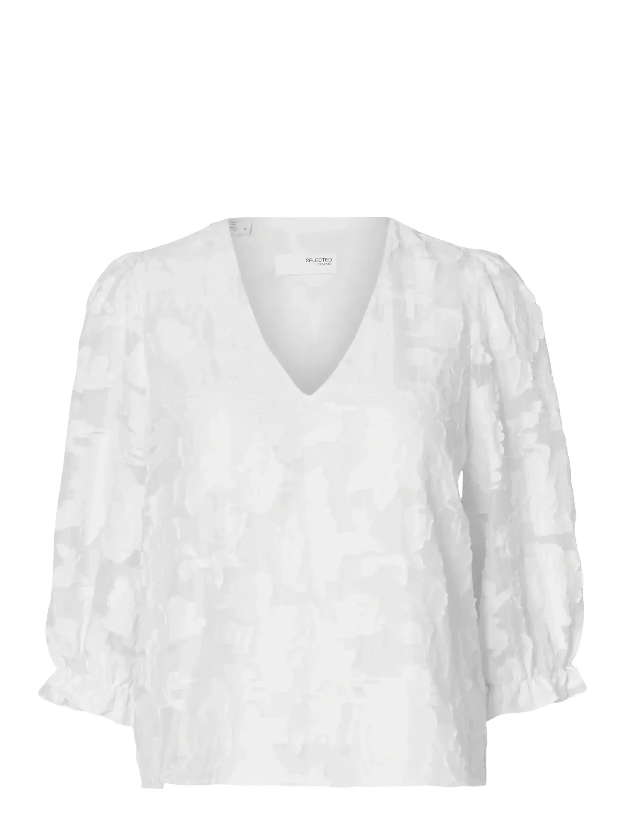 Selected SLFCATHI-SADIE 3/4 TOP FF - Bluser - BRIGHT WHITE / white