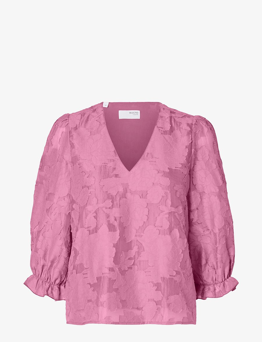 Selected - SLFCATHI-SADIE 3/4 TOP FF - blusen mit dreiviertelärmel - rosebloom - 1