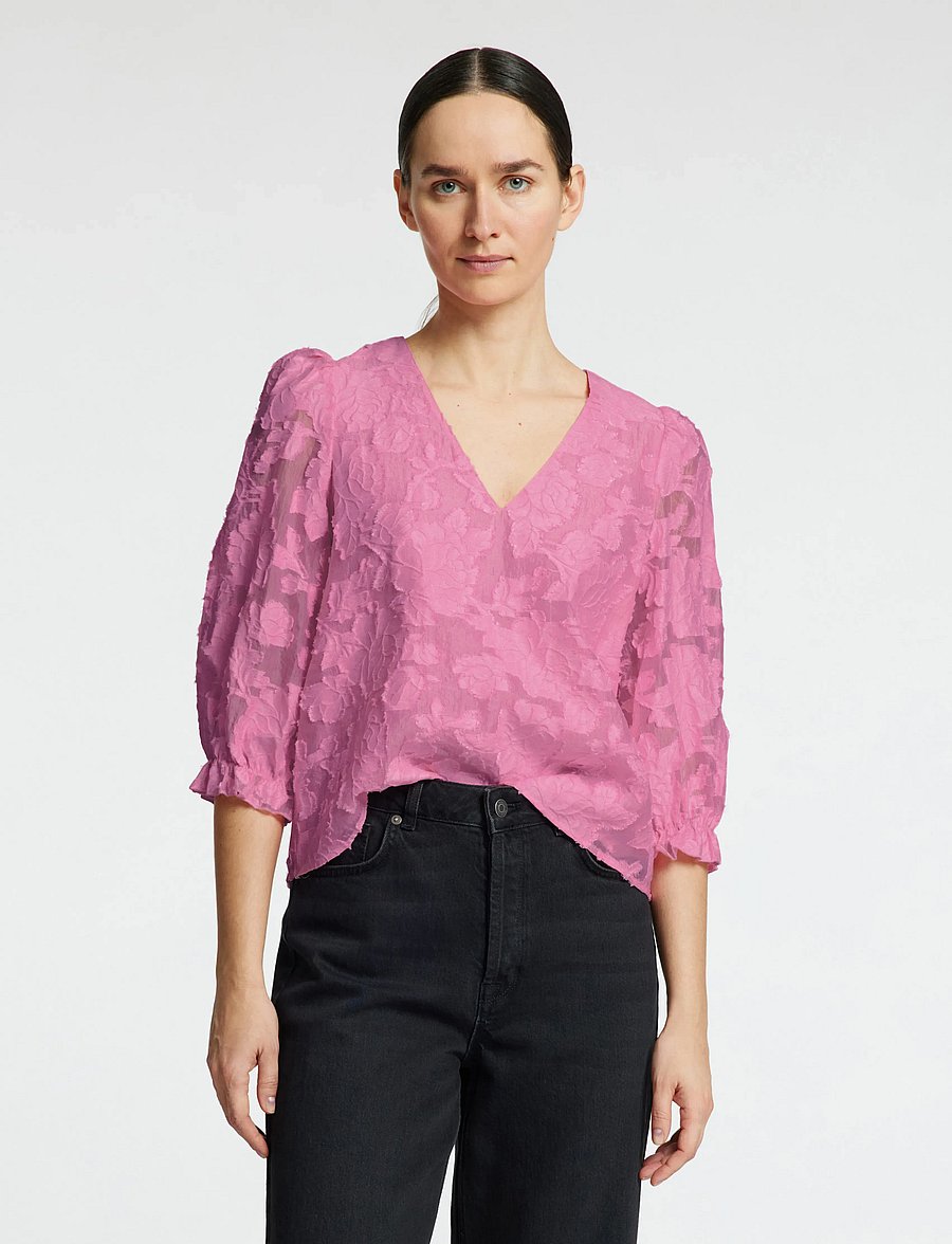 Selected - SLFCATHI-SADIE 3/4 TOP FF - blusen mit dreiviertelärmel - rosebloom - 0