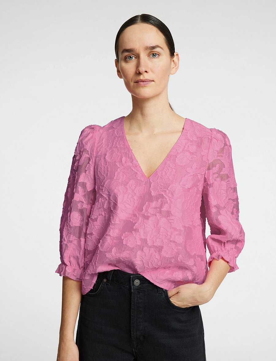 Selected - SLFCATHI-SADIE 3/4 TOP FF - blusen mit dreiviertelärmel - rosebloom - 4