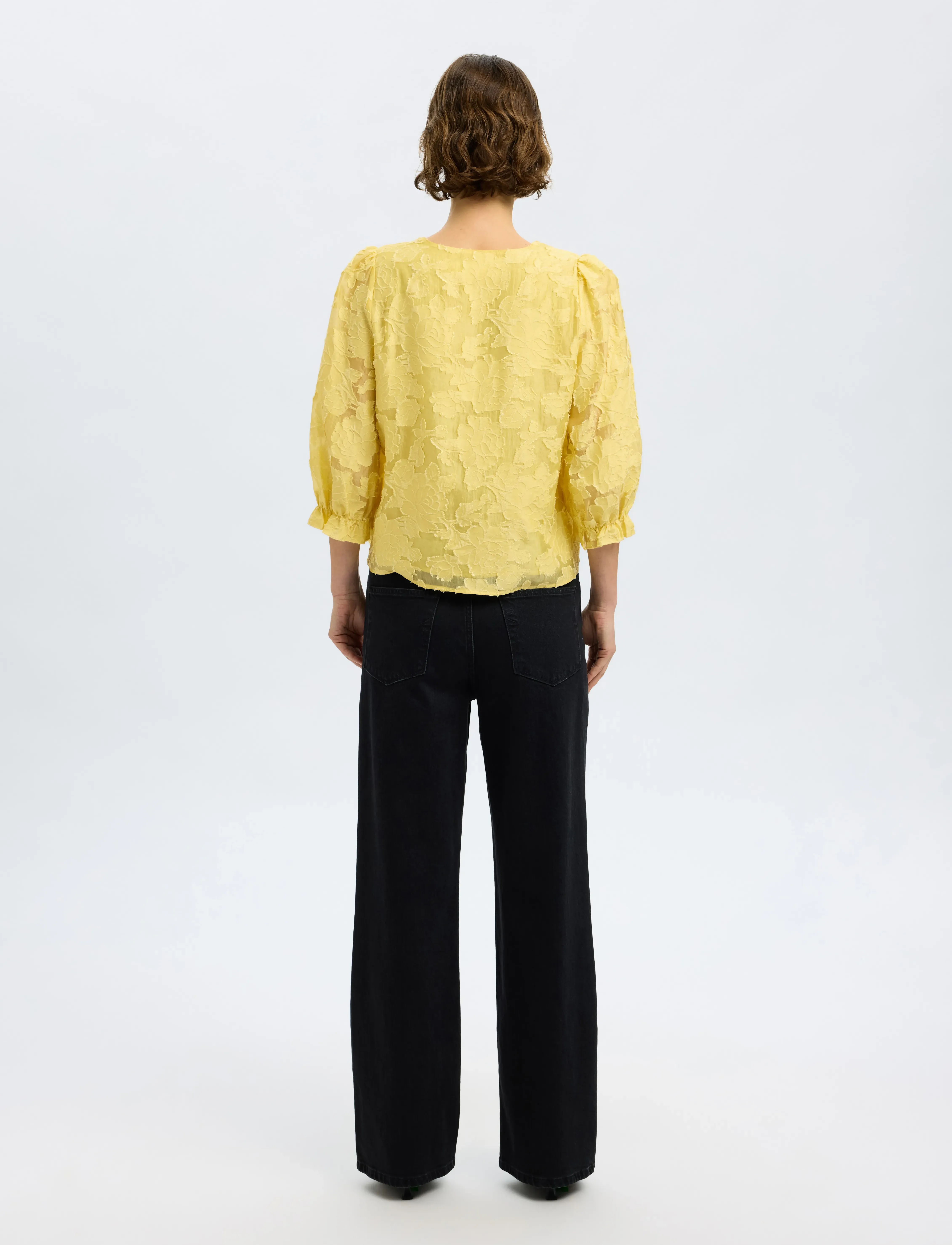 Selected - SLFCATHI-SADIE 3/4 TOP FF - kurzämlige blusen - sundress - 2