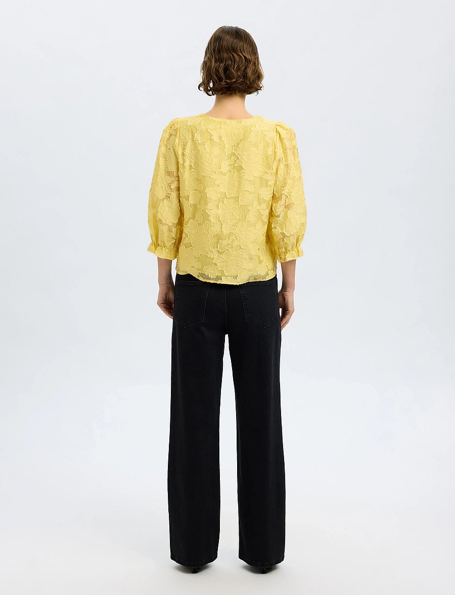 Selected - SLFCATHI-SADIE 3/4 TOP FF - kurzärmelige blusen - sundress - 2
