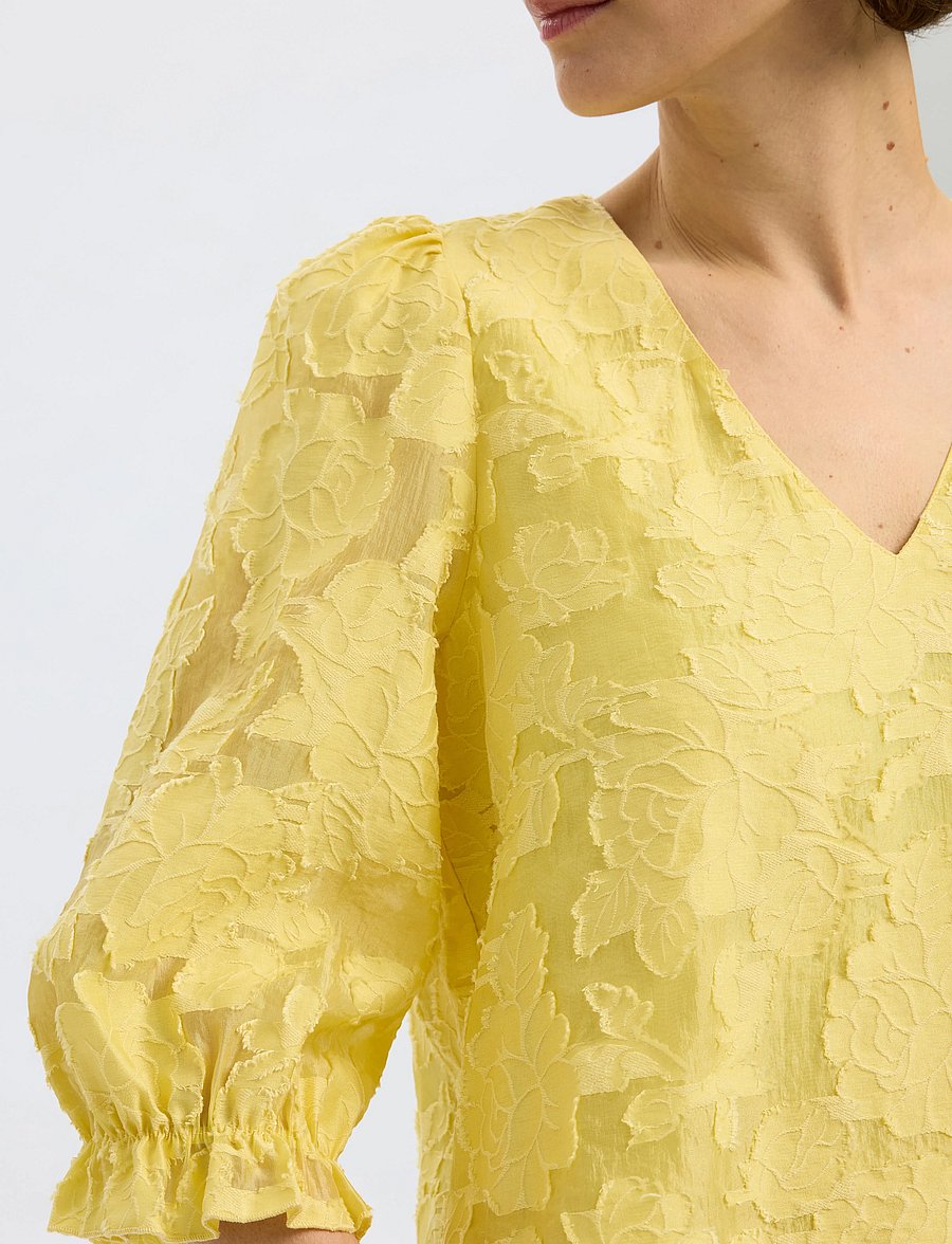 Selected - SLFCATHI-SADIE 3/4 TOP FF - kurzärmelige blusen - sundress - 5