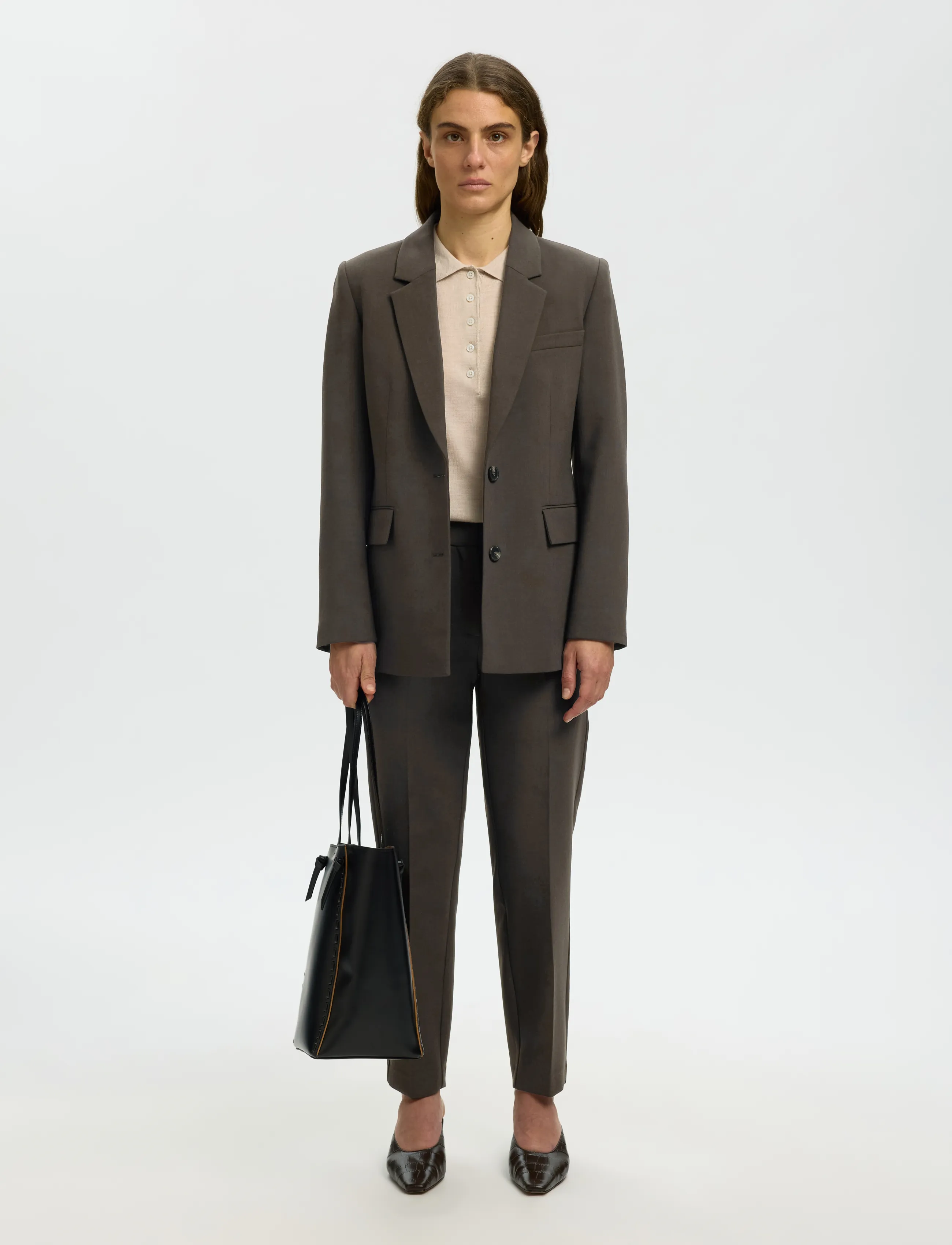 Selected - SLWRITA LS CLASSIC BLAZER MEL NOOS - enkeltradede blazere - delicioso - 3
