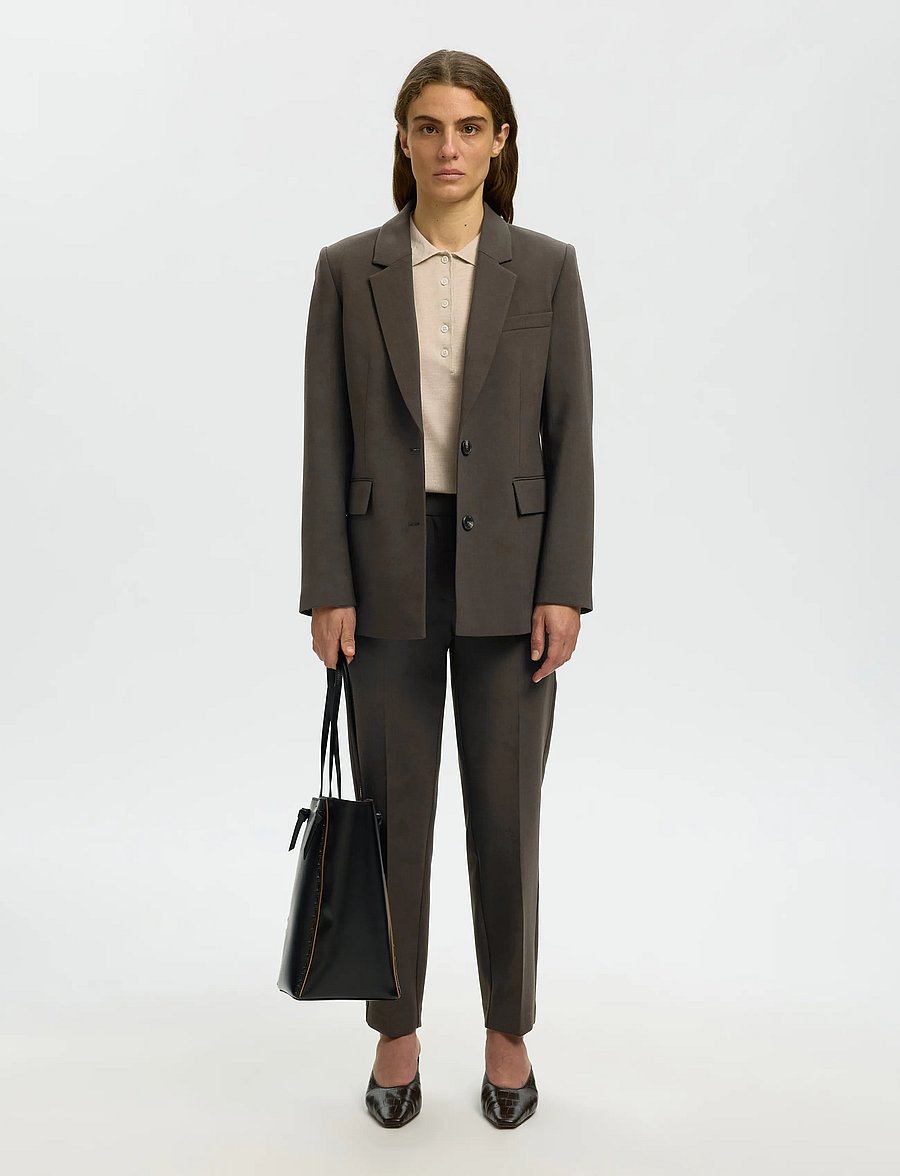 Selected - SLWRITA LS CLASSIC BLAZER MEL NOOS - enkeltradede blazere - delicioso - 3