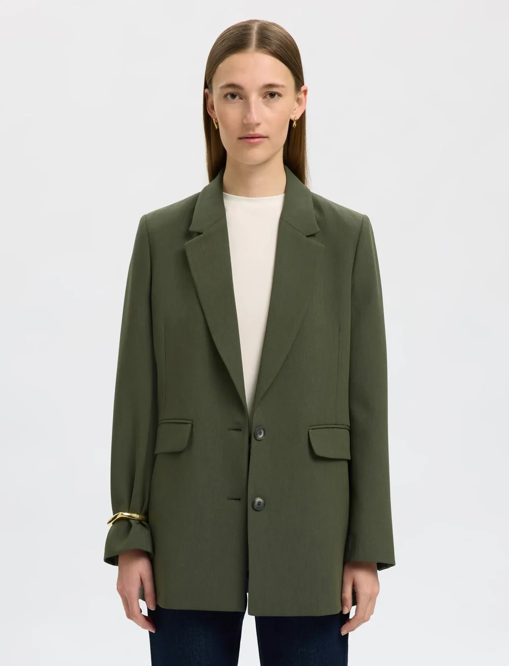 Selected - SLFRITA LS RELAXED BLAZER MEL NOOS - einreihige blazer - deep depths - 0