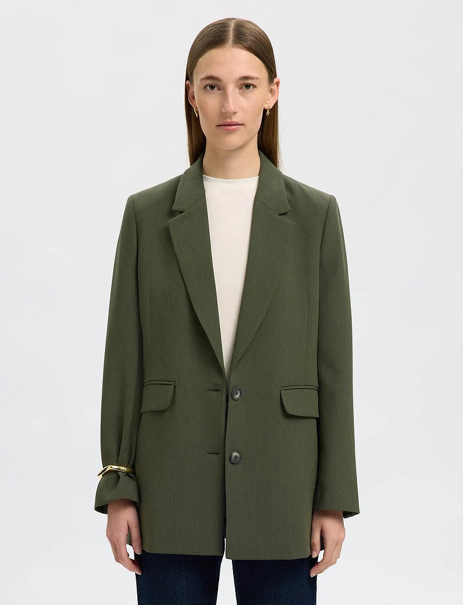 Selected - SLWRITA LS RELAXED BLAZER MEL NOOS - deep depths - 0