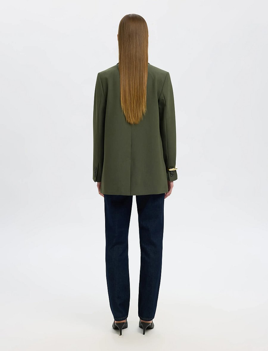 Selected - SLWRITA LS RELAXED BLAZER MEL NOOS - deep depths - 2