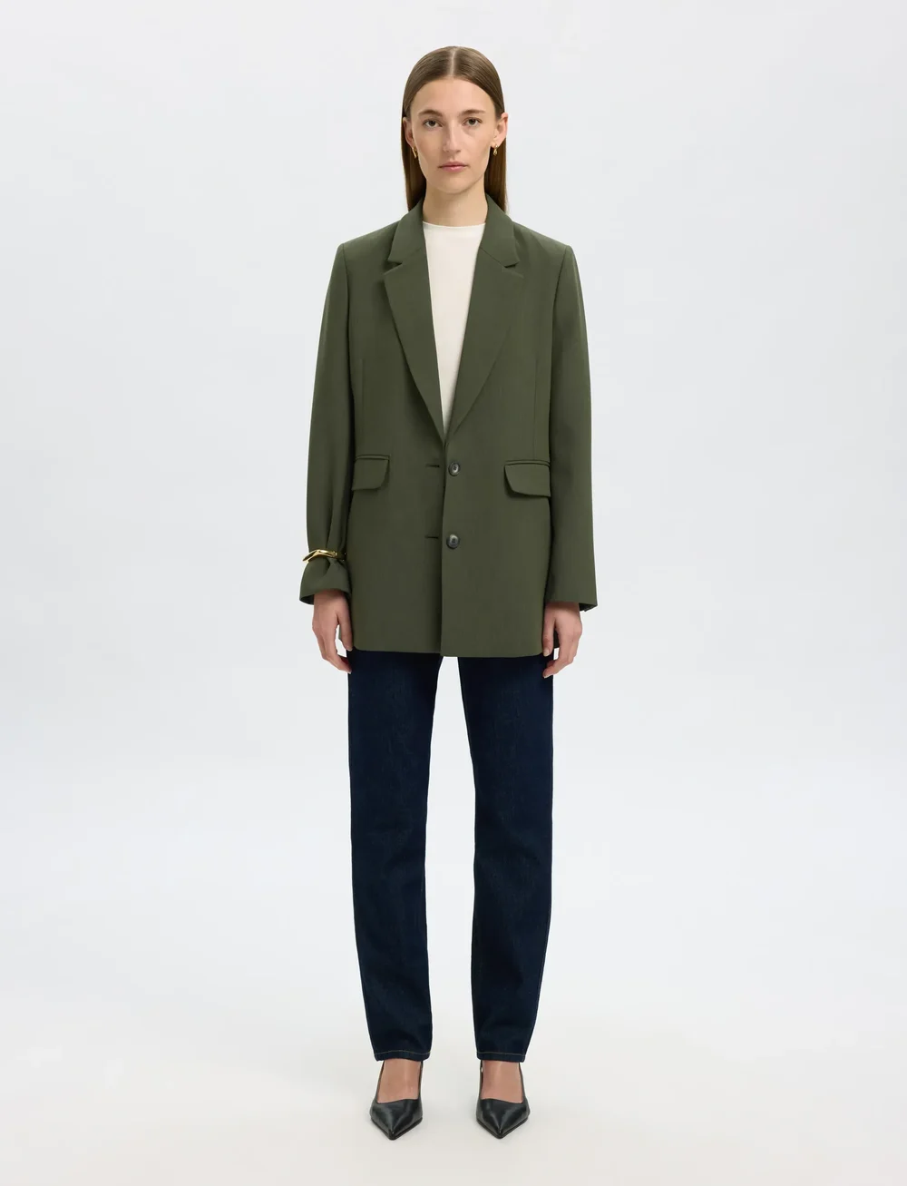 Selected - SLFRITA LS RELAXED BLAZER MEL NOOS - einreihige blazer - deep depths - 4