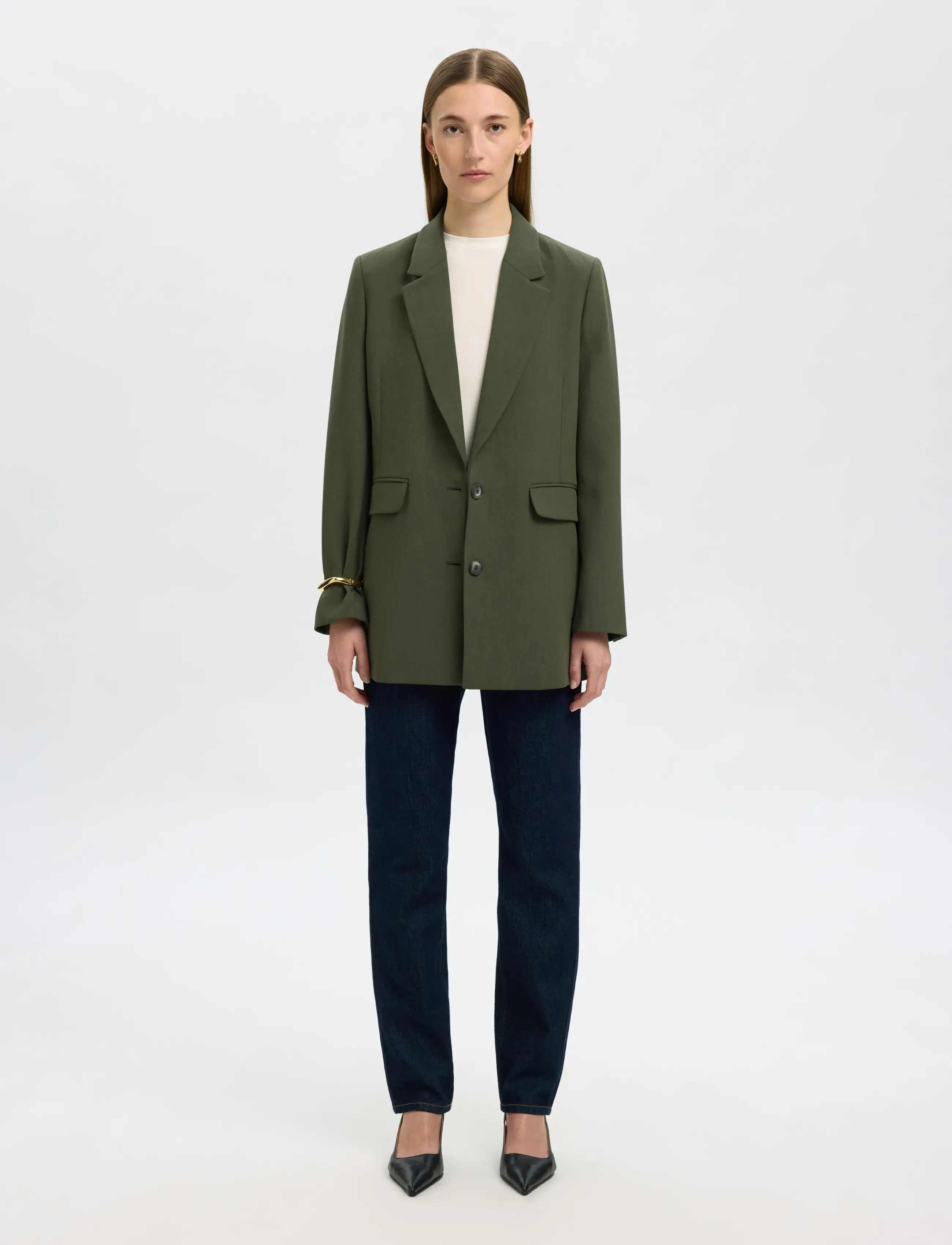 Selected - SLWRITA LS RELAXED BLAZER MEL NOOS - enkelknäppta kavajer - deep depths - 4