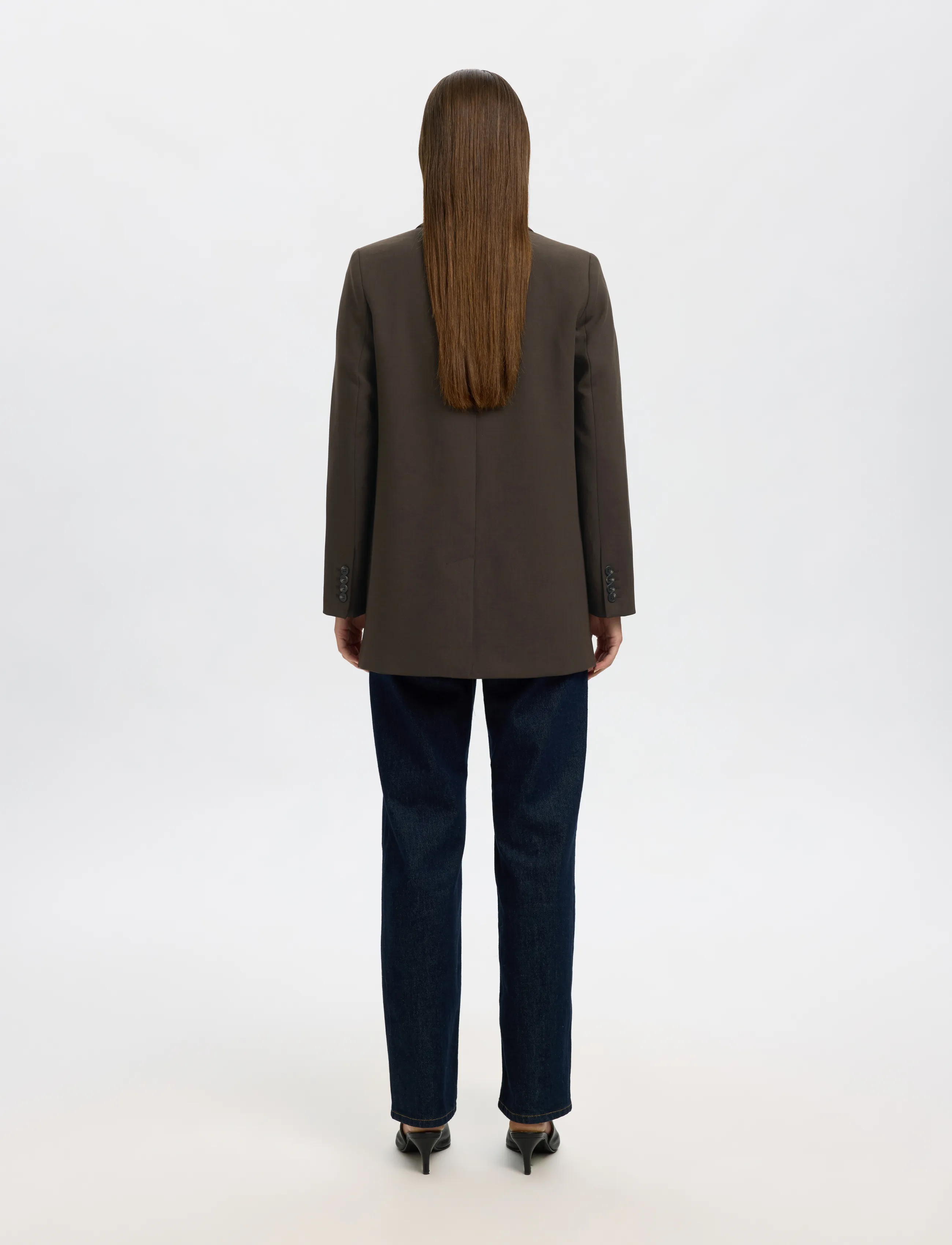 Selected - SLWRITA LS RELAXED BLAZER MEL NOOS - enkeltradede blazere - delicioso - 2