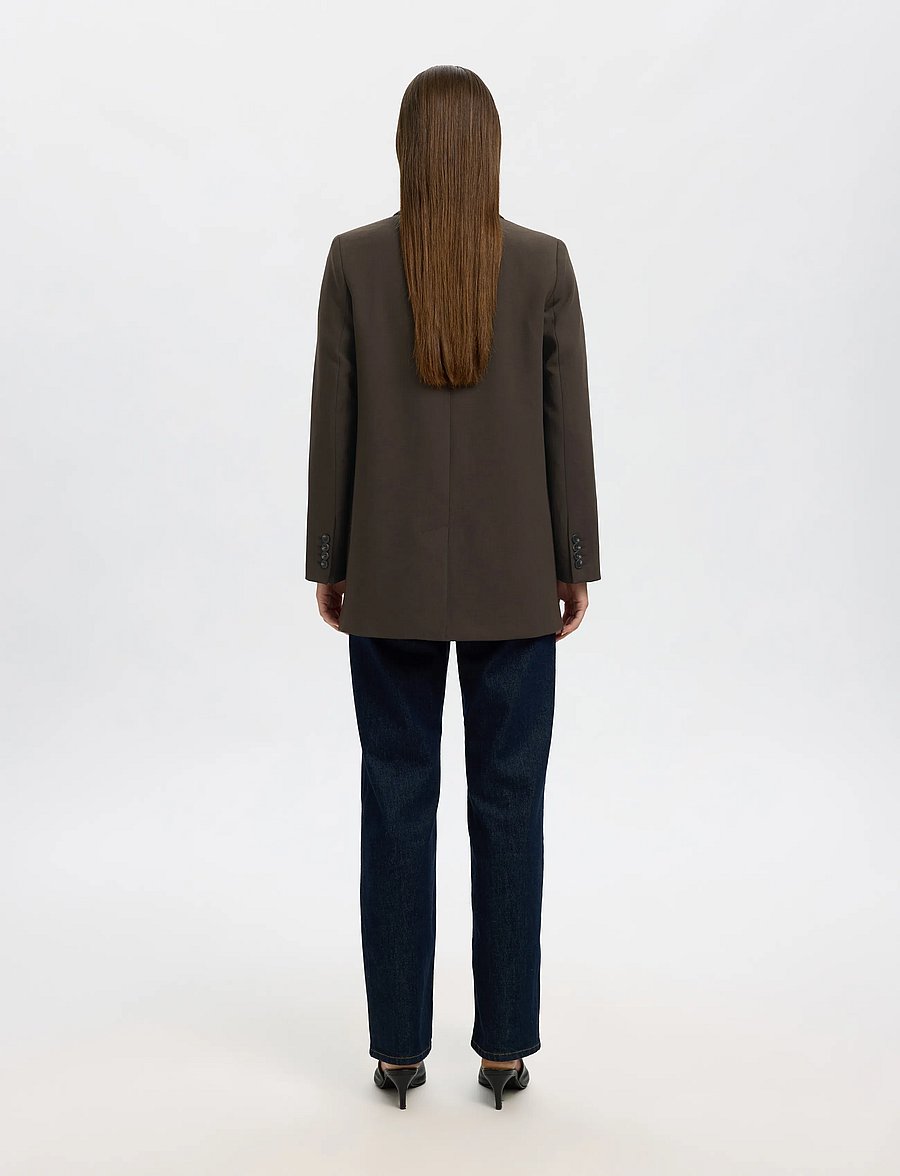 Selected - SLWRITA LS RELAXED BLAZER MEL NOOS - enkeltradede blazere - delicioso - 2