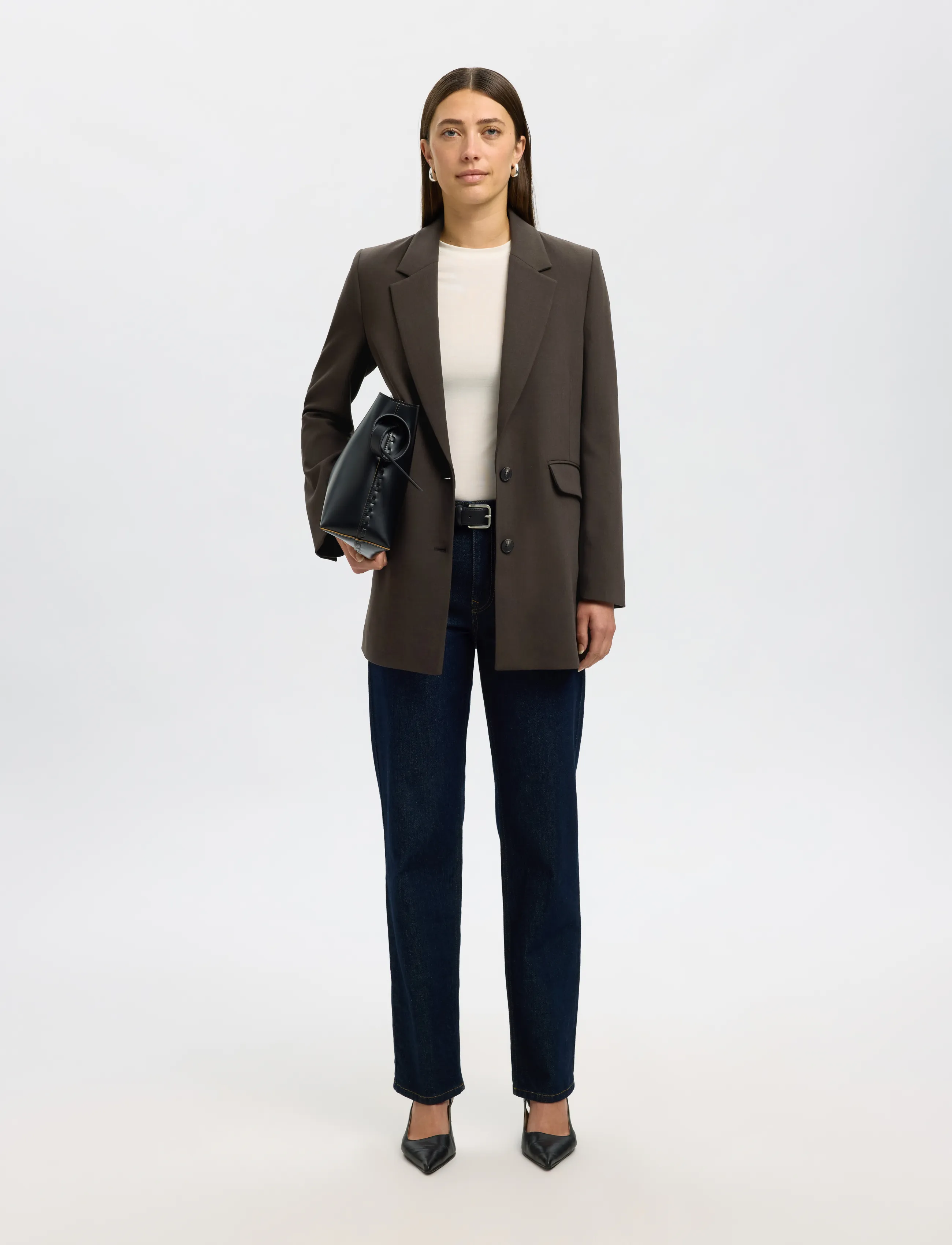 Selected - SLWRITA LS RELAXED BLAZER MEL NOOS - enkeltradede blazere - delicioso - 3