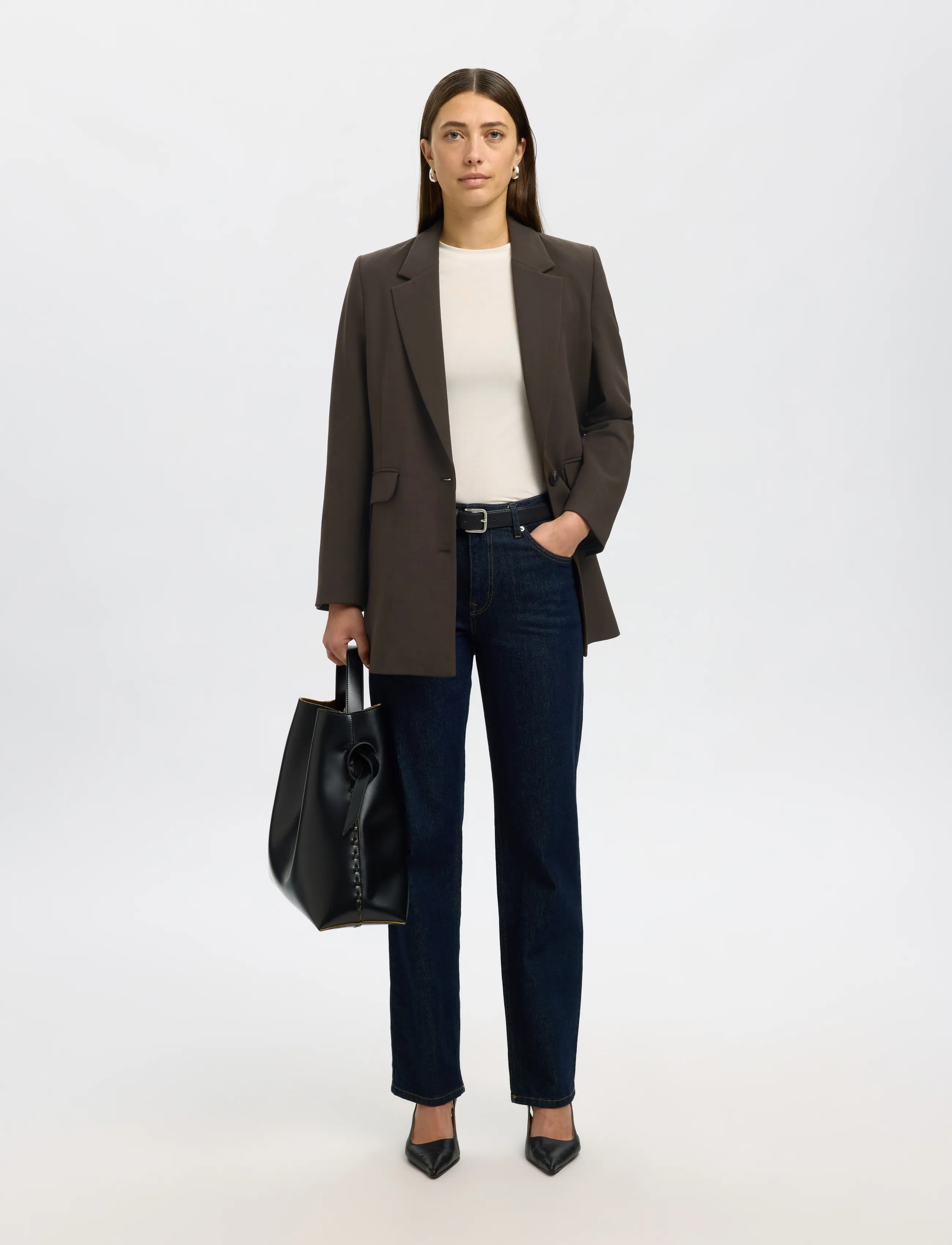 Selected - SLWRITA LS RELAXED BLAZER MEL NOOS - enkeltradede blazere - delicioso - 5