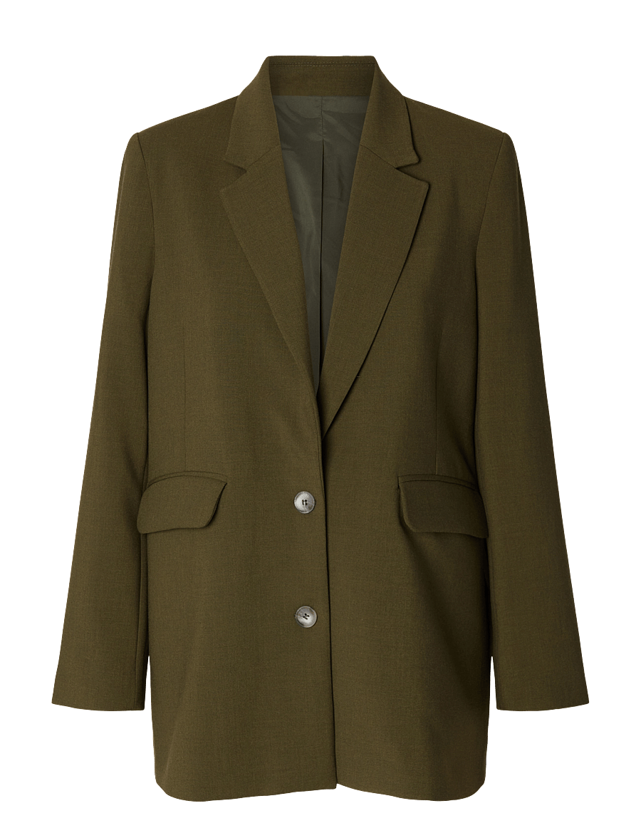 Selected - SLWRITA LS RELAXED BLAZER MEL NOOS - fir green - 1
