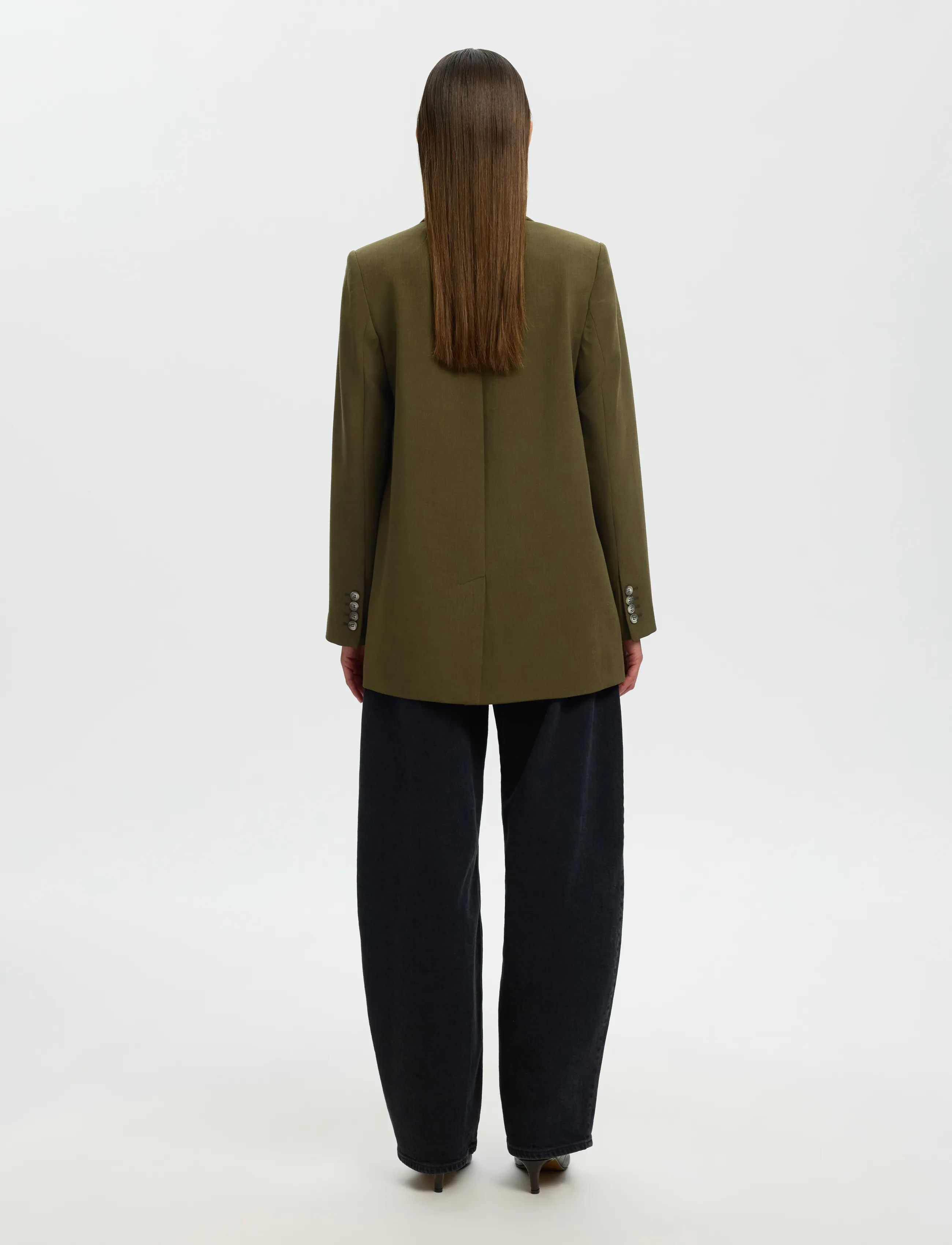 Selected - SLWRITA LS RELAXED BLAZER MEL NOOS - fir green - 2